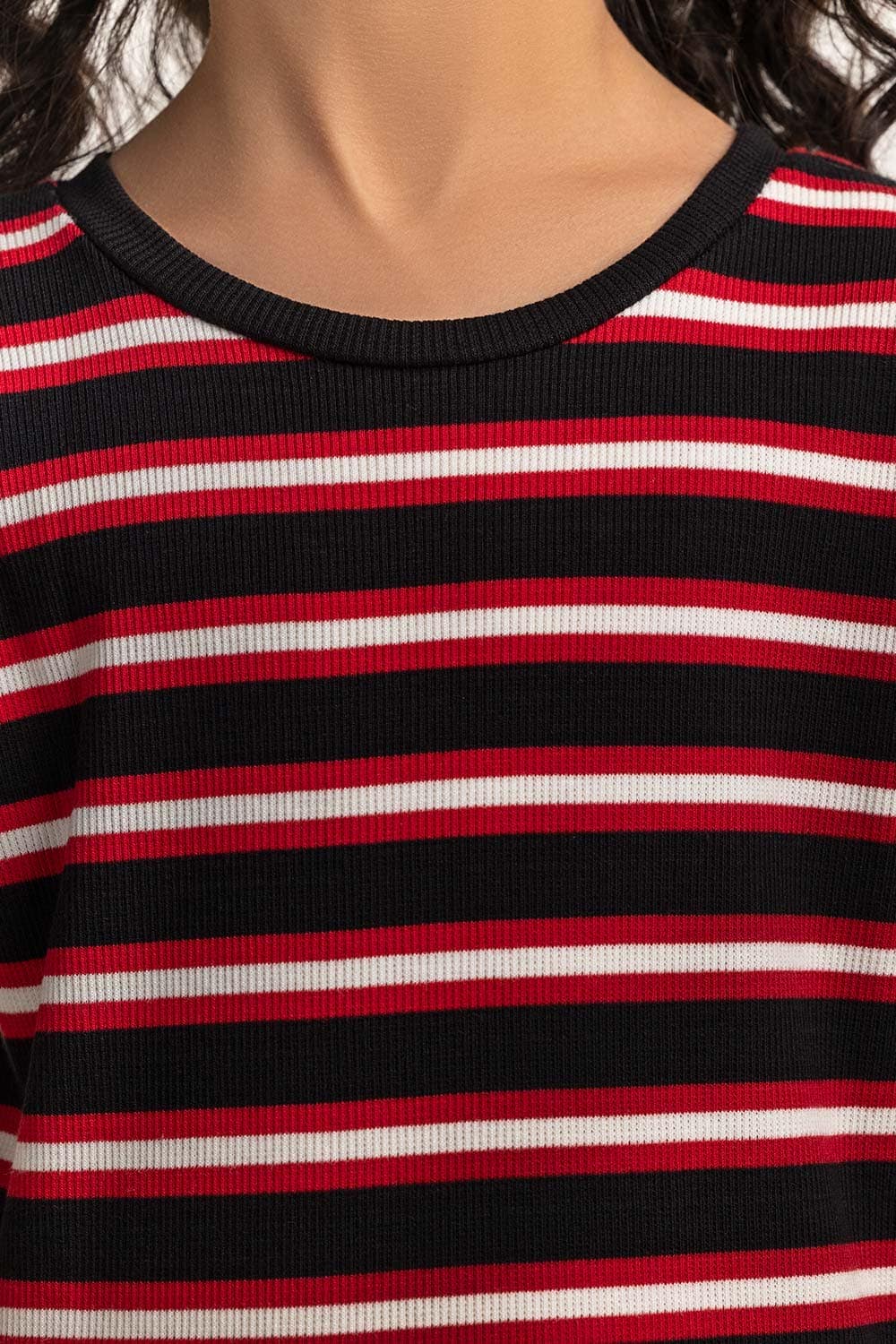 Crew Neck Yarn-Dyed Tee