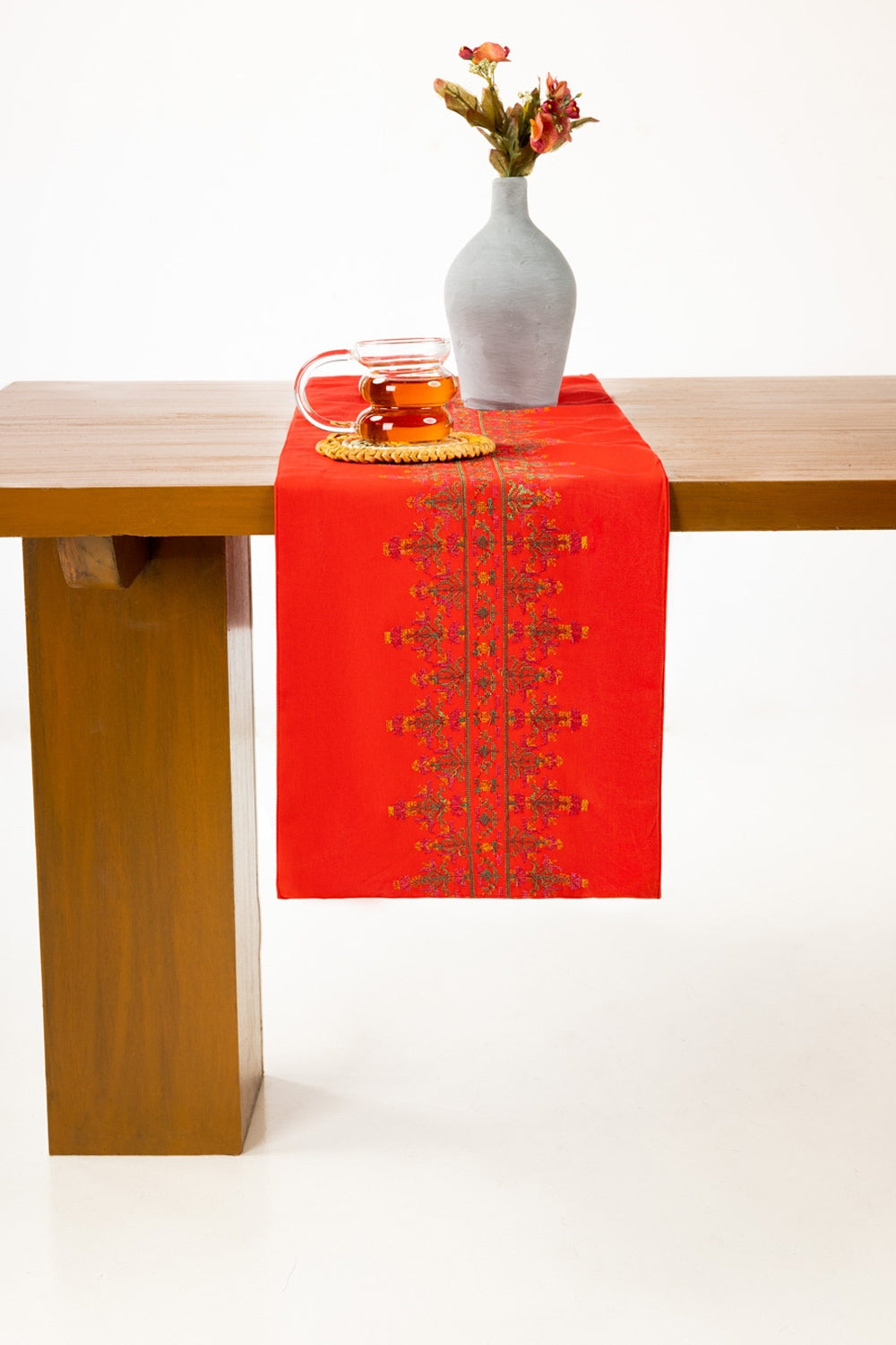 Cross Stitch Red Table Runner