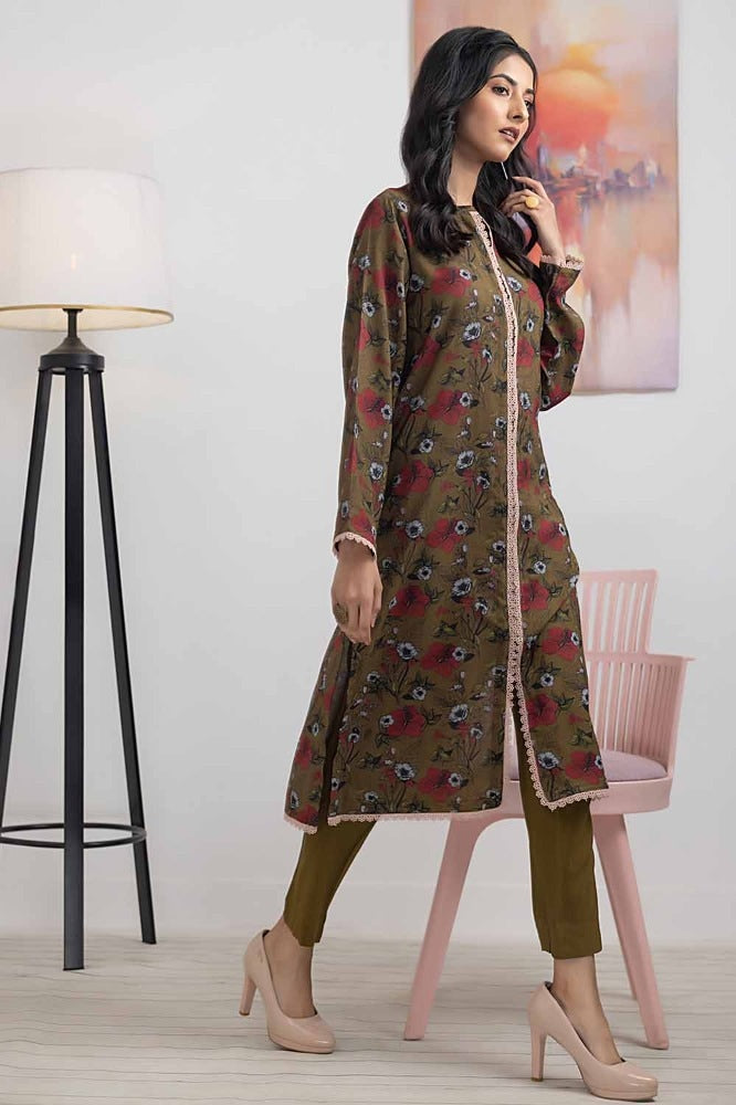 Printed Dhanak Unstitched Shirt