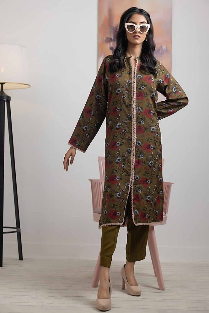 Printed Dhanak Unstitched Shirt