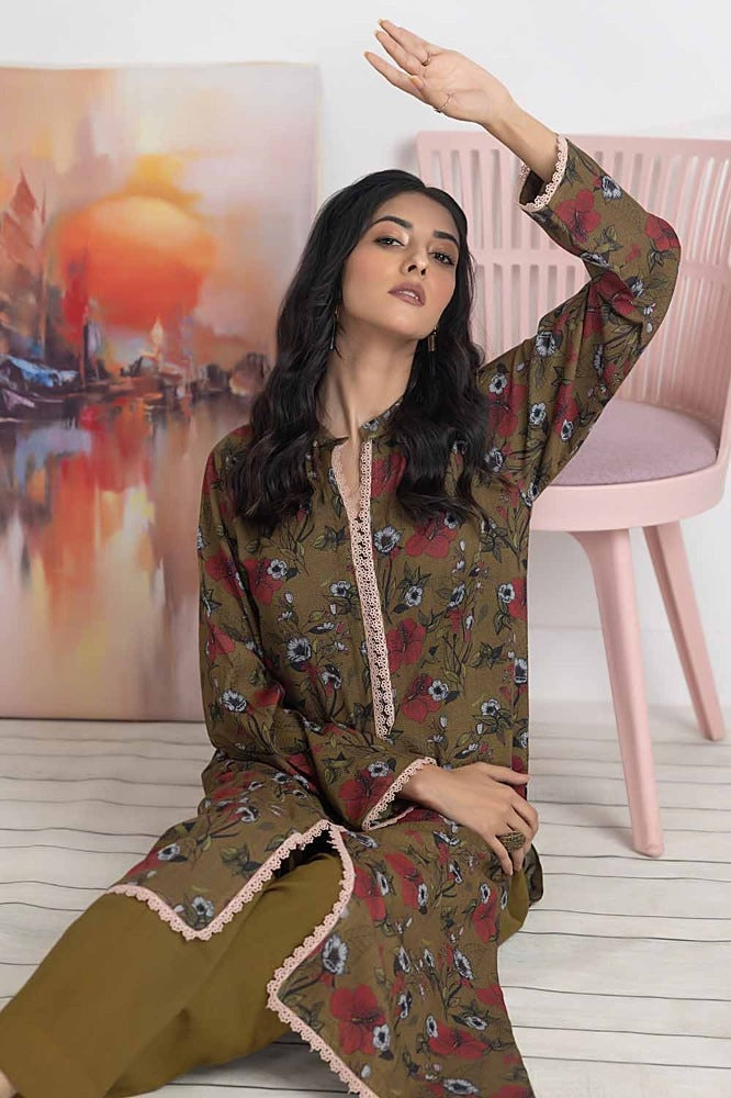 Printed Dhanak Unstitched Shirt