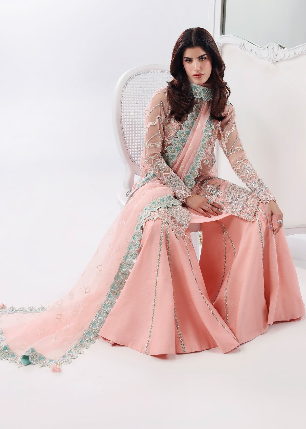 Rose Dust Style — Mairaz Peach Pink Three-Piece Suit
