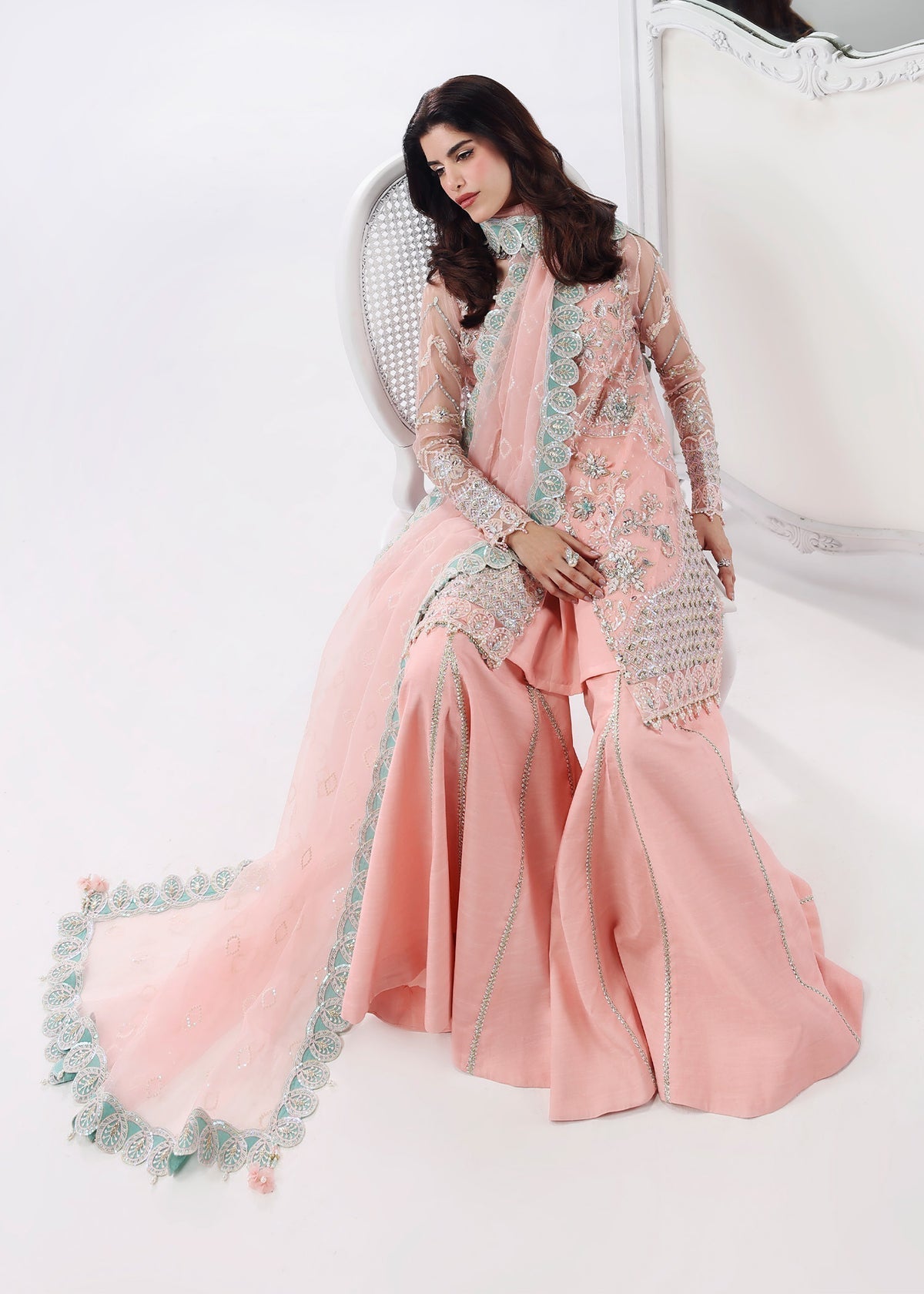 Rose Dust Style — Mairaz Peach Pink Three-Piece Suit