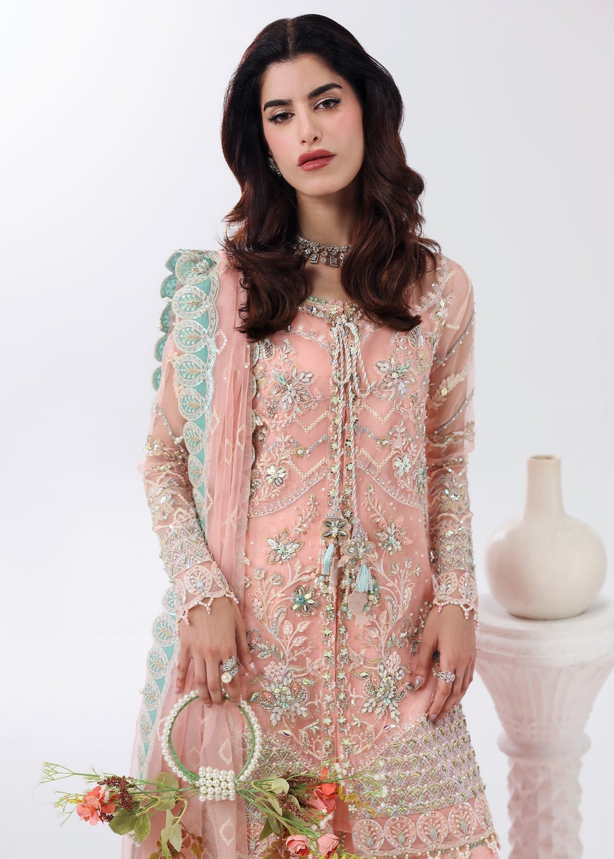 Rose Dust Style — Mairaz Peach Pink Three-Piece Suit
