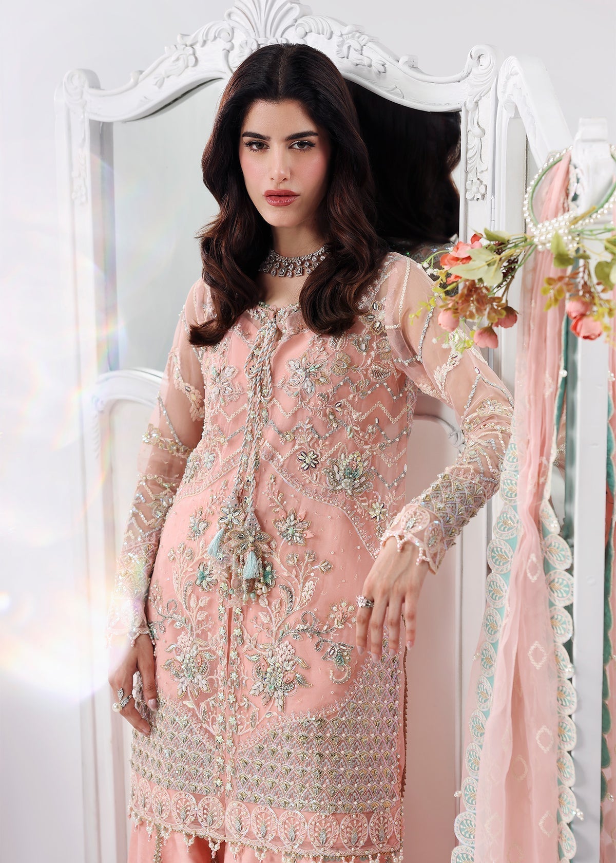 Rose Dust Style — Mairaz Peach Pink Three-Piece Suit