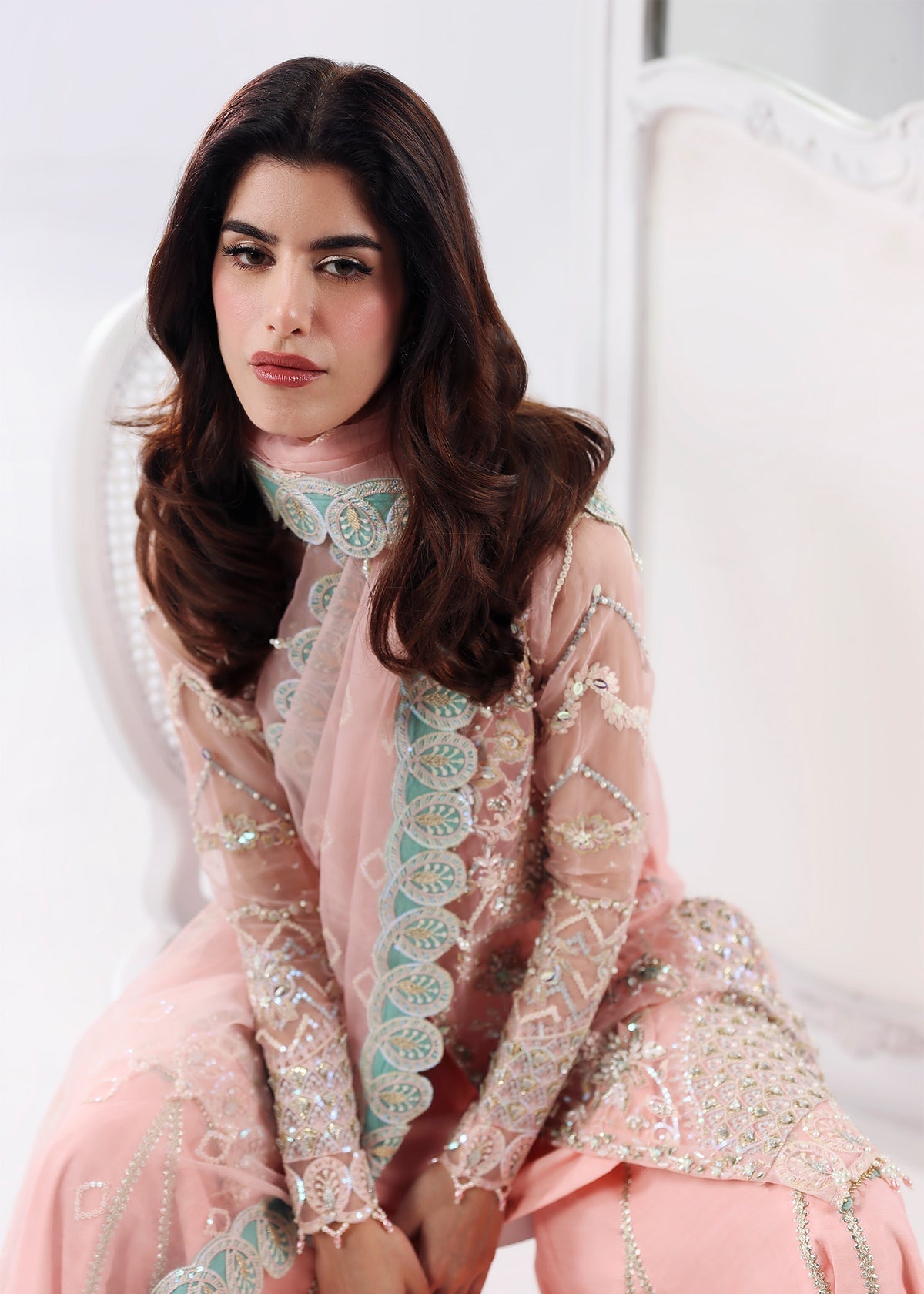 Rose Dust Style — Mairaz Peach Pink Three-Piece Suit