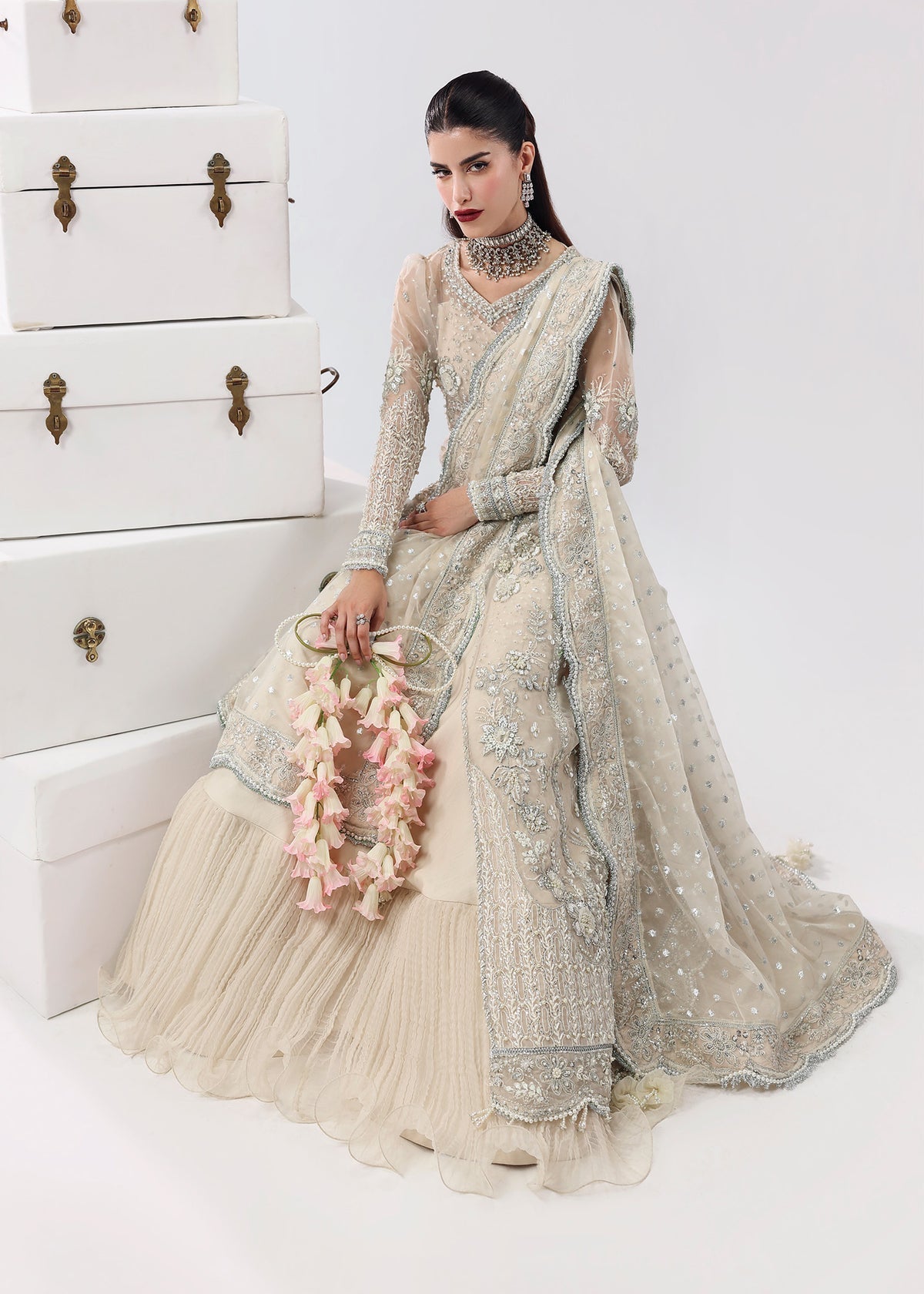 Pearl Mist Style — Mairaz Ivory Three-Piece Suit