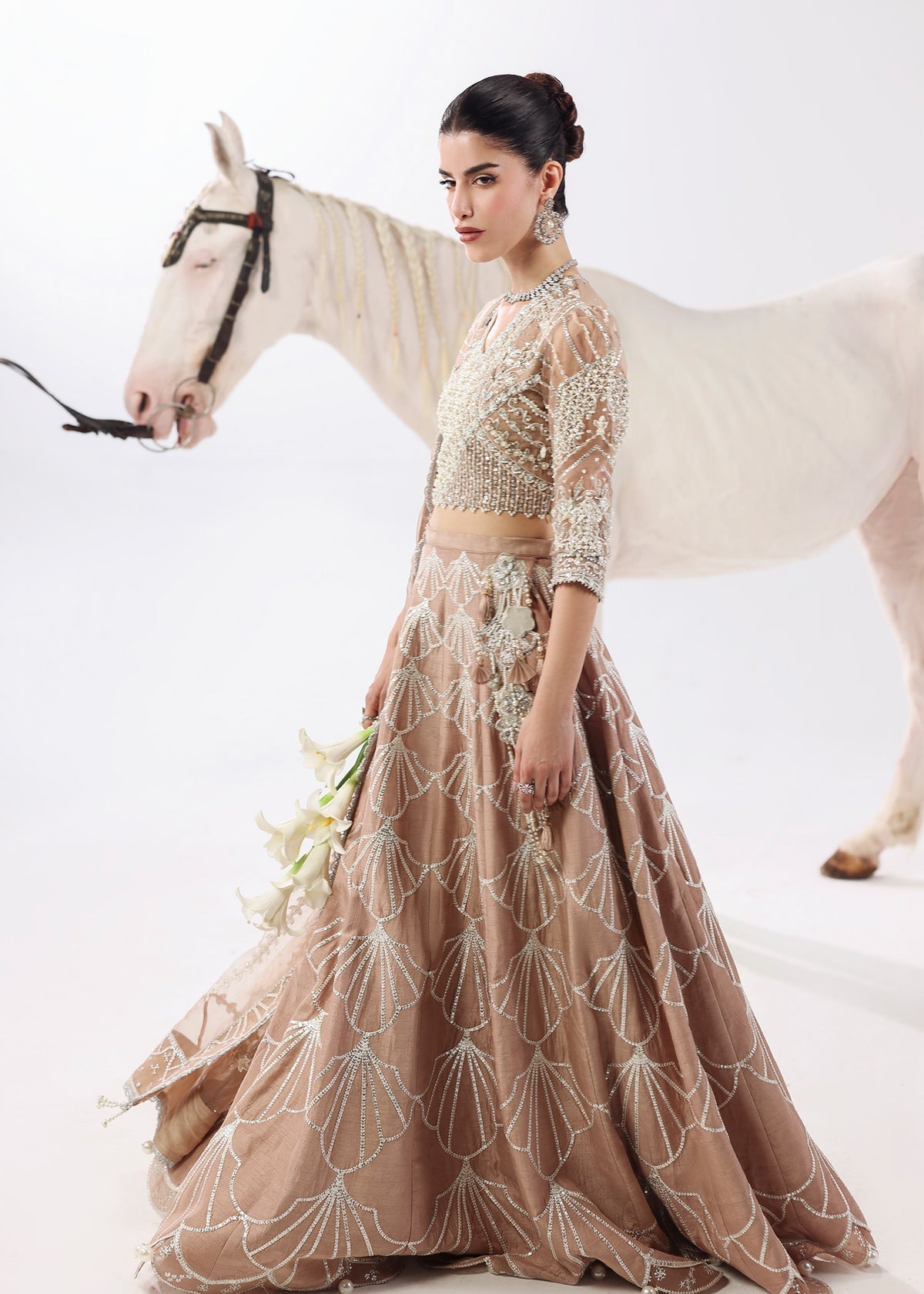 Silk Whisper Style — Mairaz Mocca Moose Lehenga