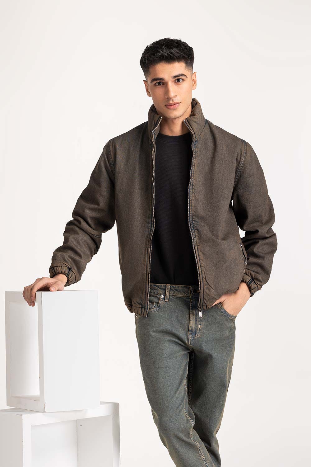 Denim Puffer Jacket
