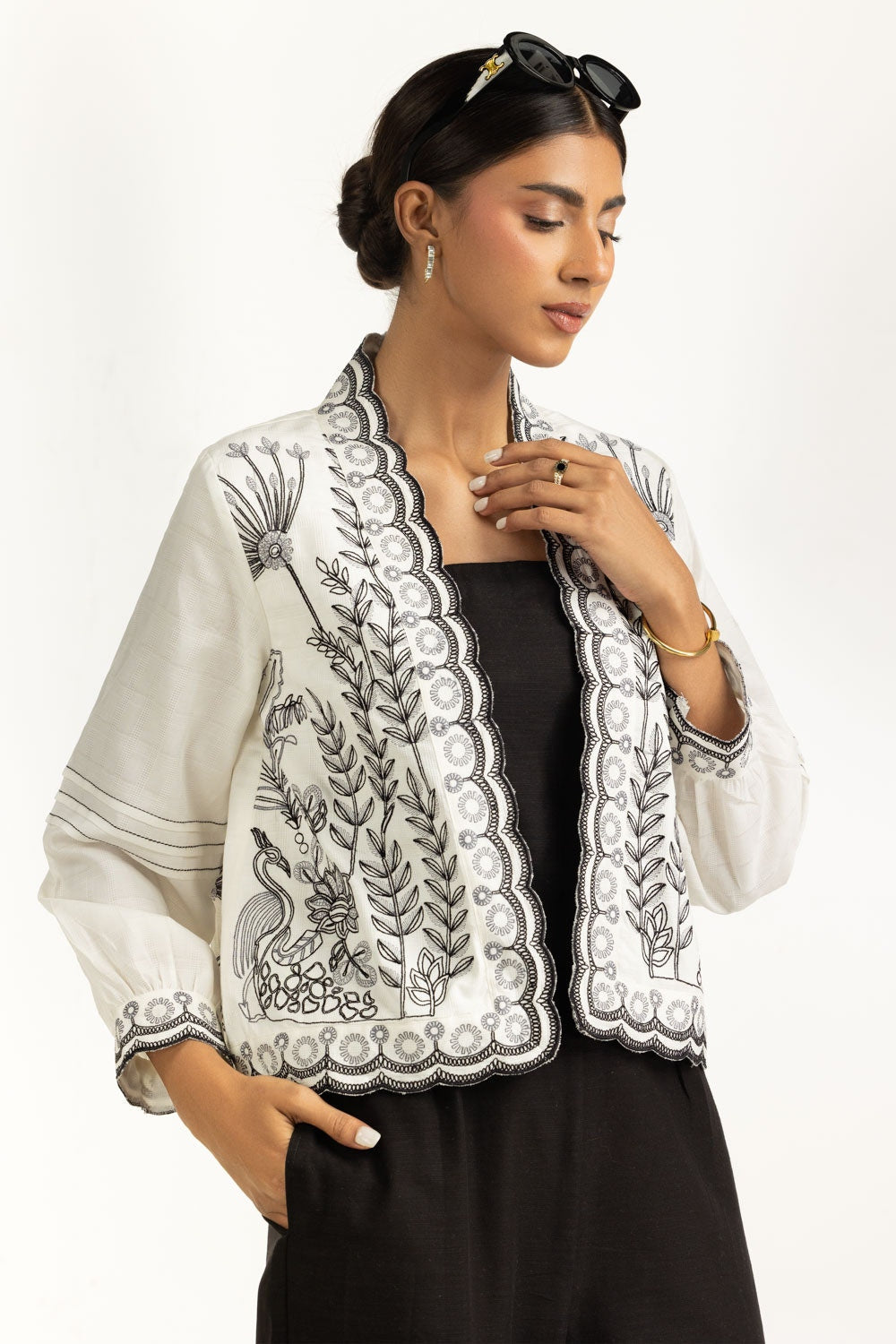 Dobby Embroidered Waist Coat