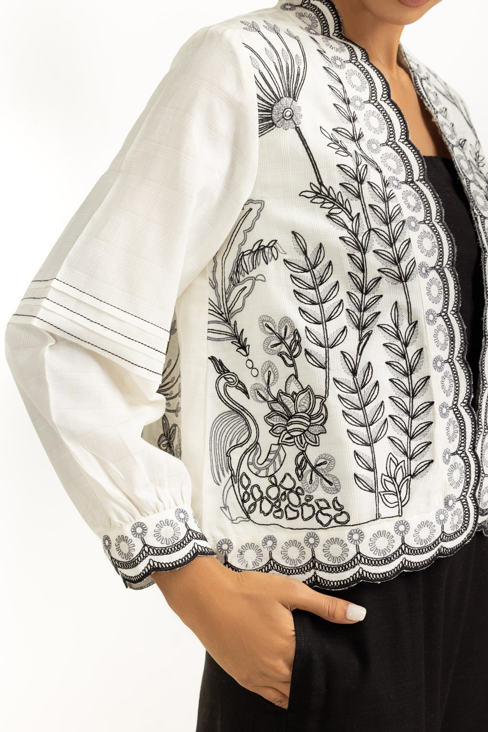 Dobby Embroidered Waist Coat