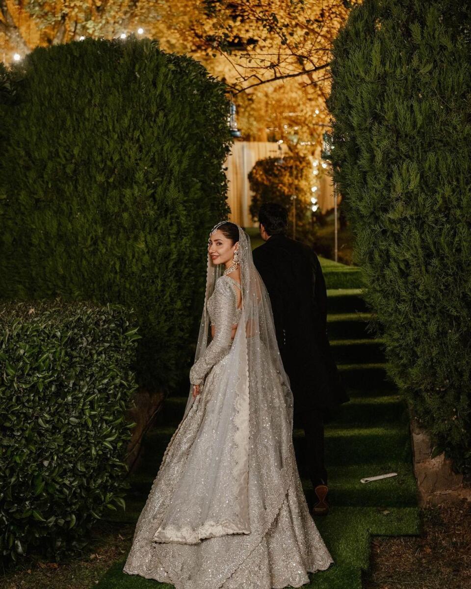 Faraz Manan Style — Mairaz Silver Grey Bridal Lehenga