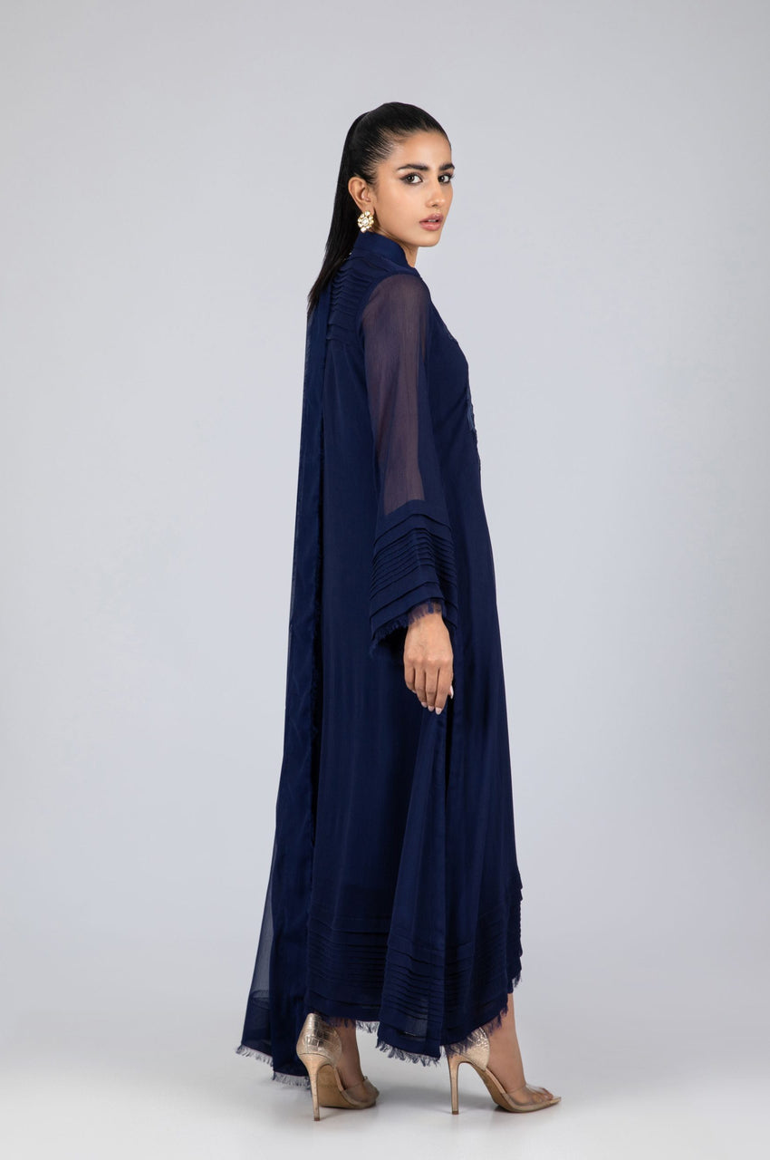 Pleated Navy Blue