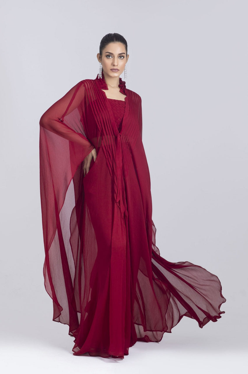 Abaya Shirt - Maroon