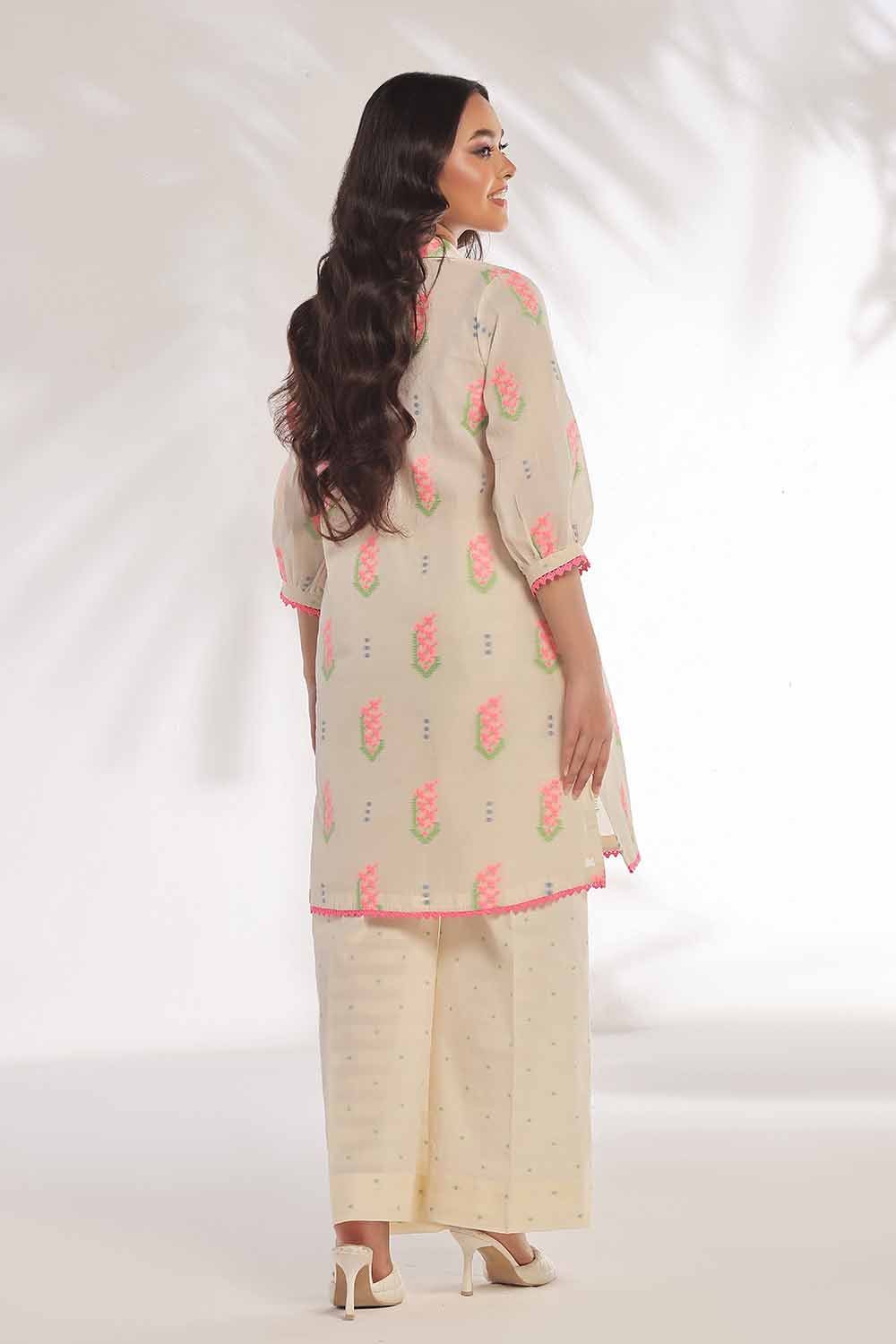 2 Piece Unstitched Jacquard Printed Suit