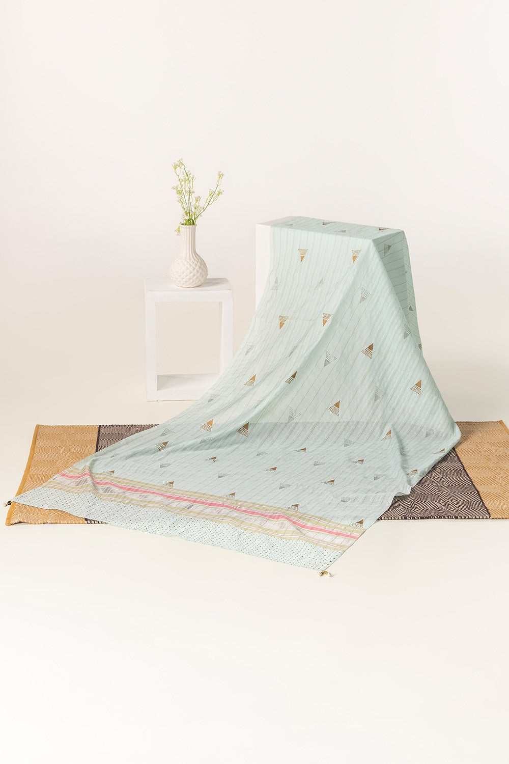 Yarn Dyed Block Printed Dupatta