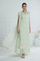 3 Piece Unstitched Embroidered Paper Cotton Suit With Embroidered Chiffon Dupatta