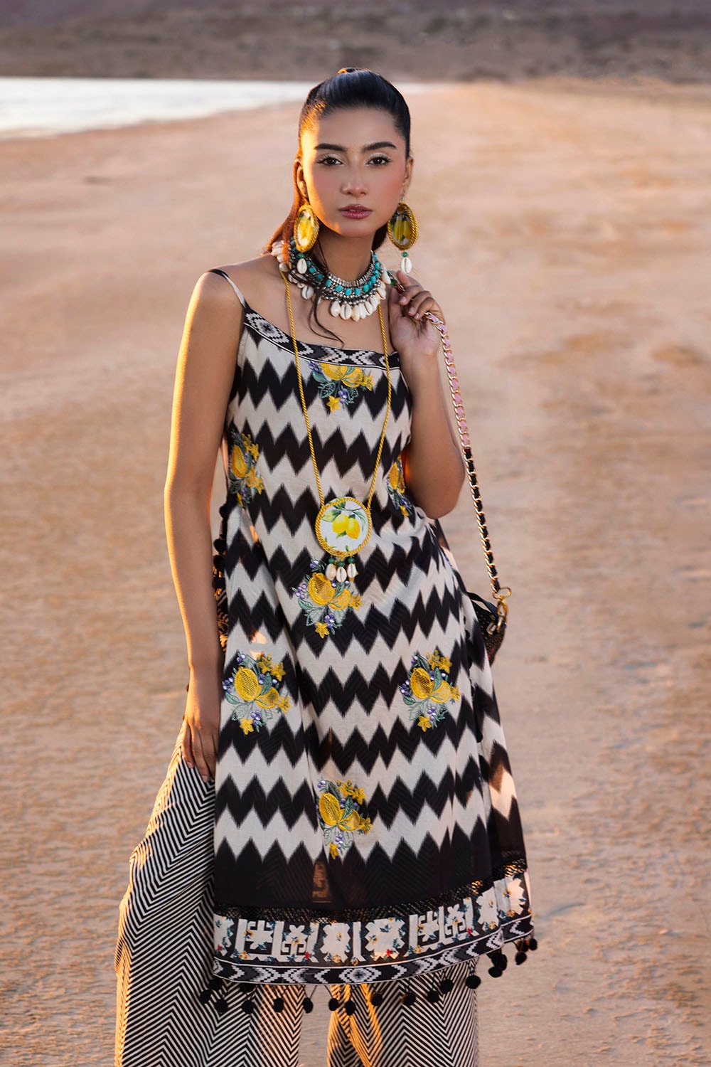2 Piece Unstitched Embroidered Printed Lawn Suit
