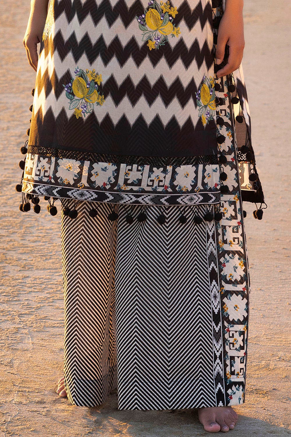 2 Piece Unstitched Embroidered Printed Lawn Suit