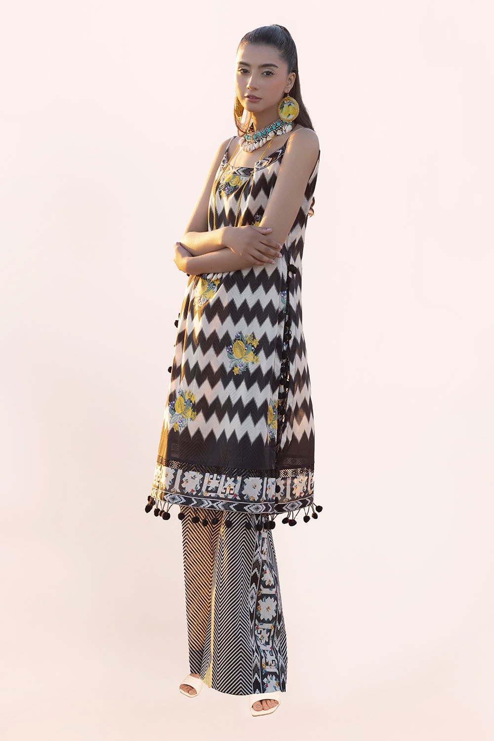2 Piece Unstitched Embroidered Printed Lawn Suit