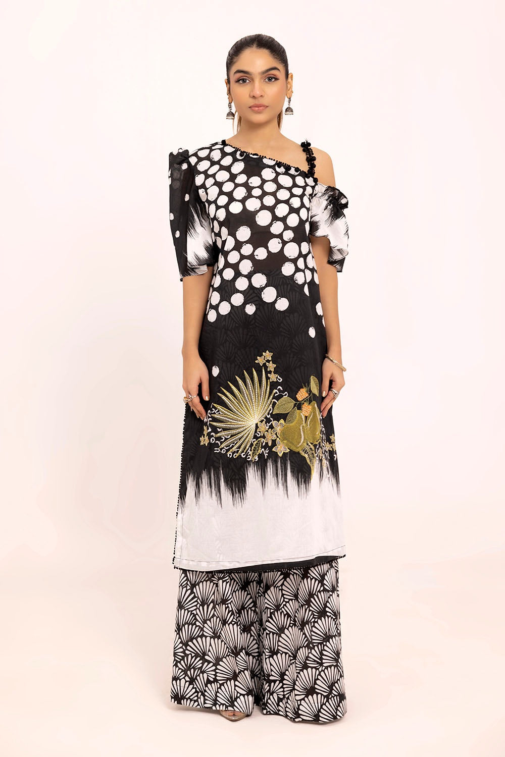 2 Piece Unstitched Embroidered Printed Lawn Suit