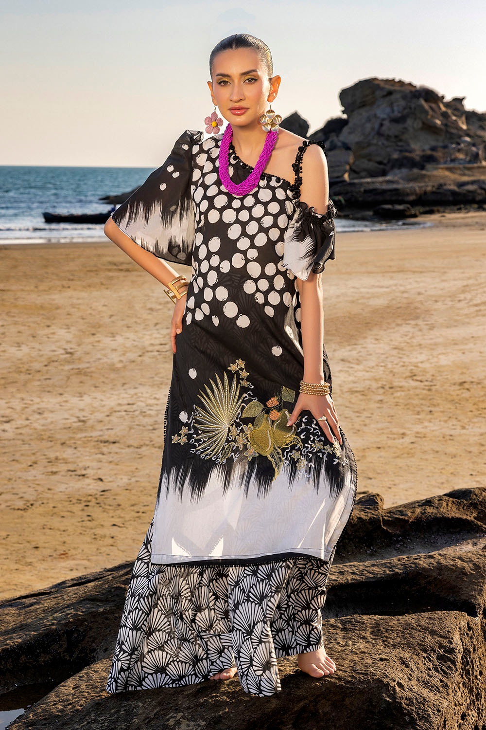 2 Piece Unstitched Embroidered Printed Lawn Suit