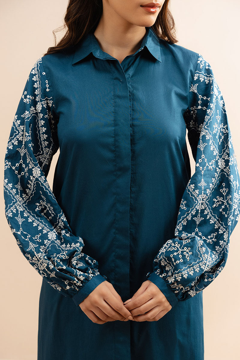 CERULEAN DREAM DYED LAWN-SHIRT