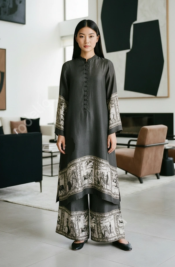 Square - Black - Shesha Silk - Set