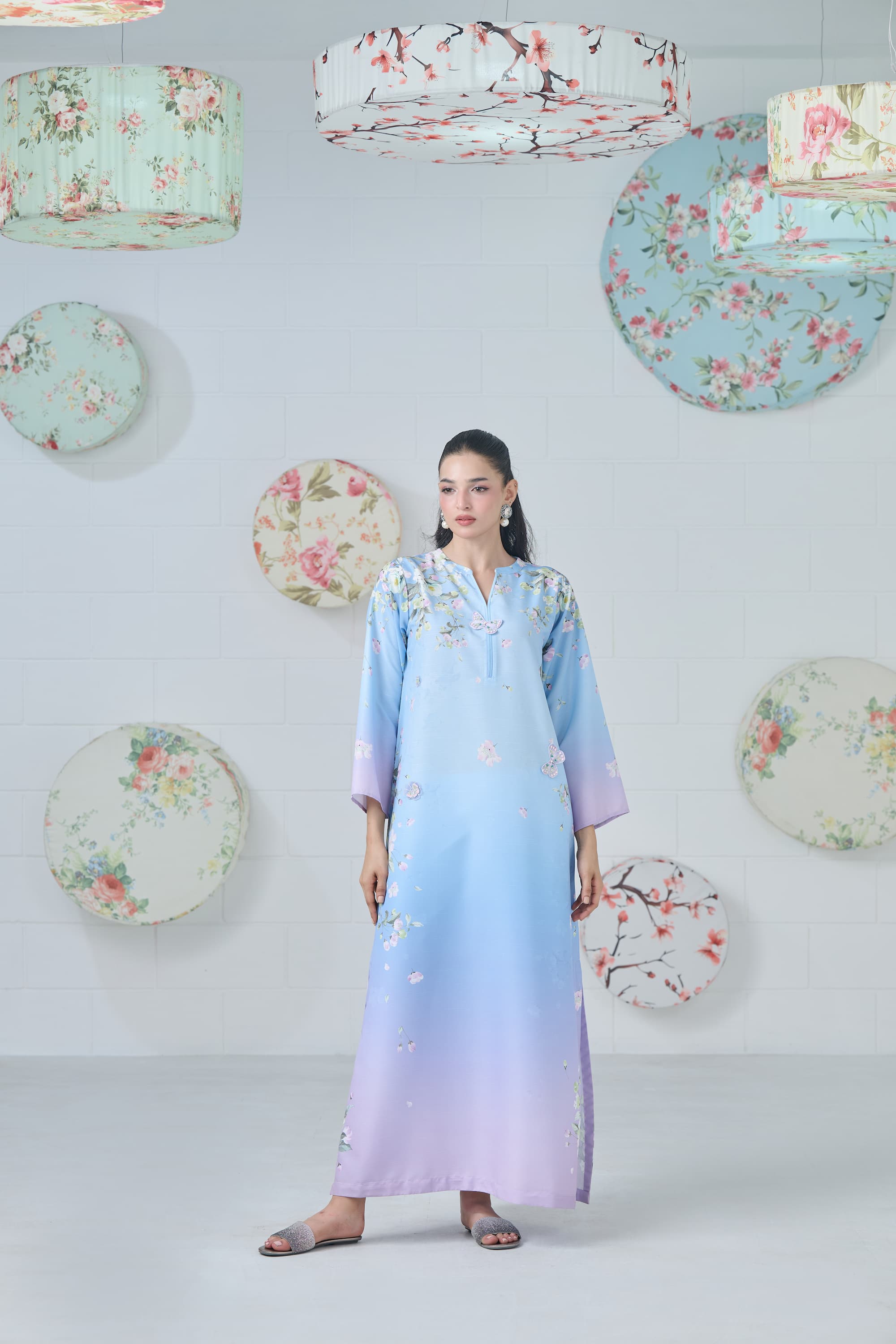 Pastel Bloom Kaftan 2-Piece