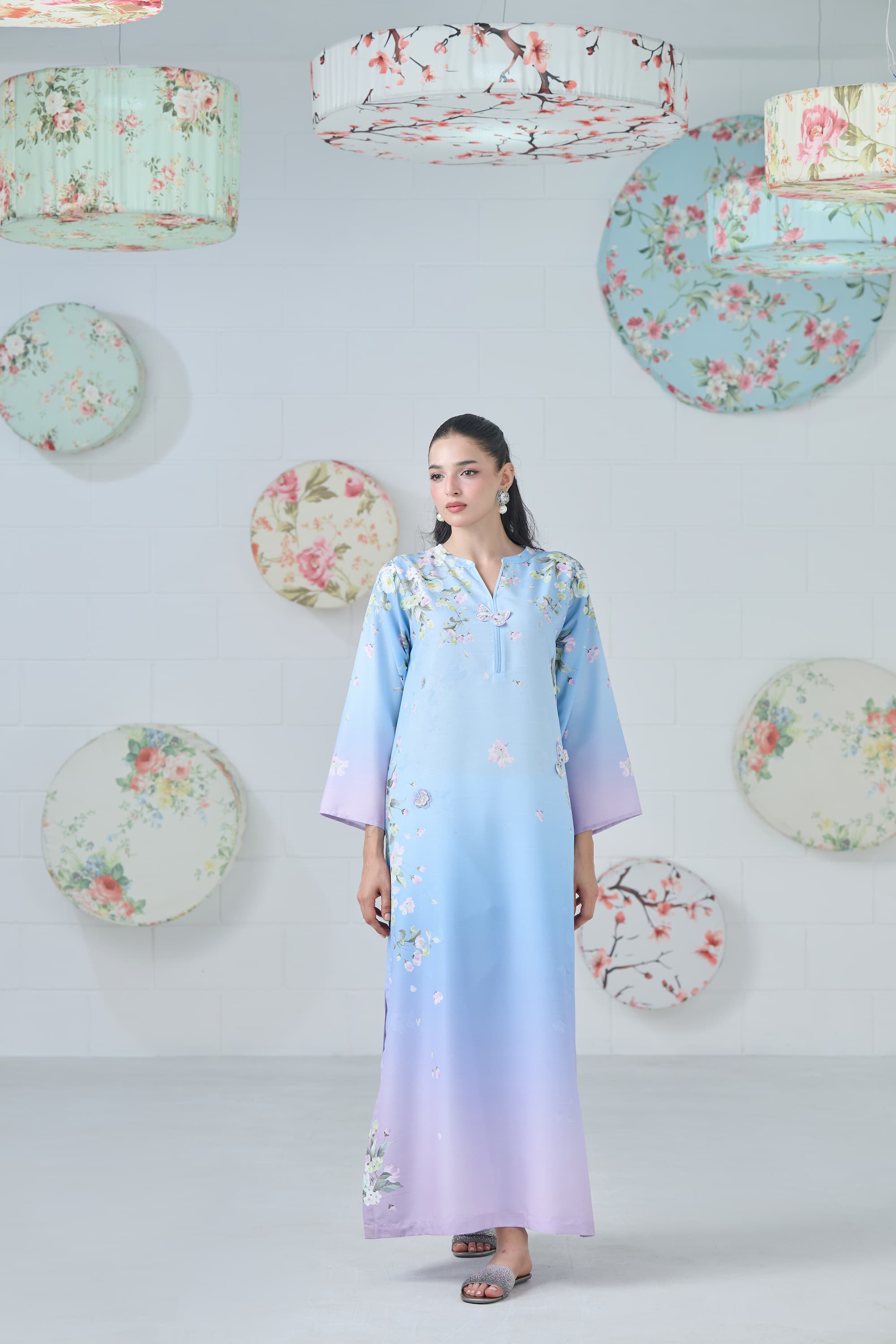 Pastel Bloom Kaftan 2-Piece
