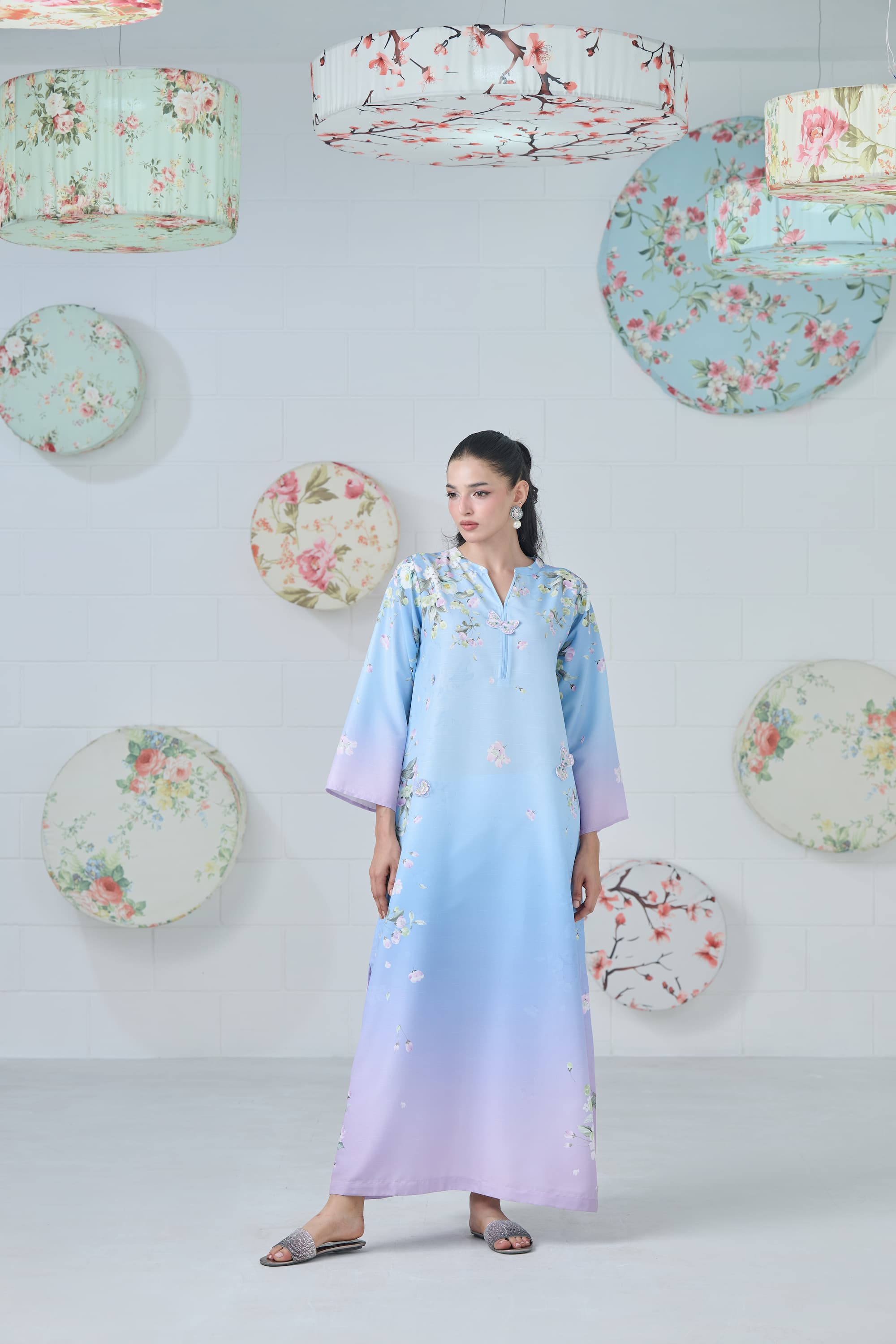 Pastel Bloom Kaftan 2-Piece