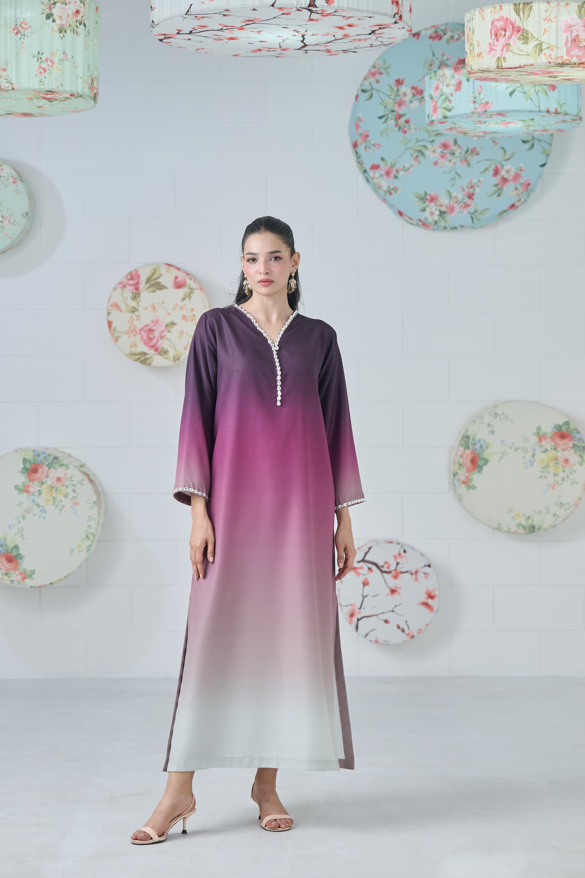 Cranberry Fade Kaftan 2-Piece