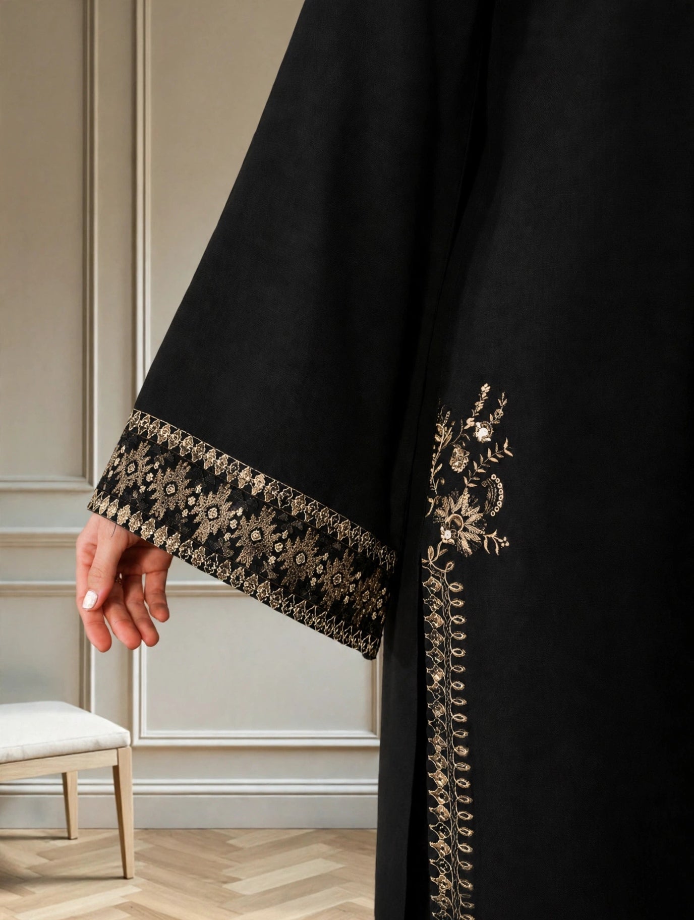 Zarfishan Black Suit | Embroidered Lawn 3 Piece Festive Wear