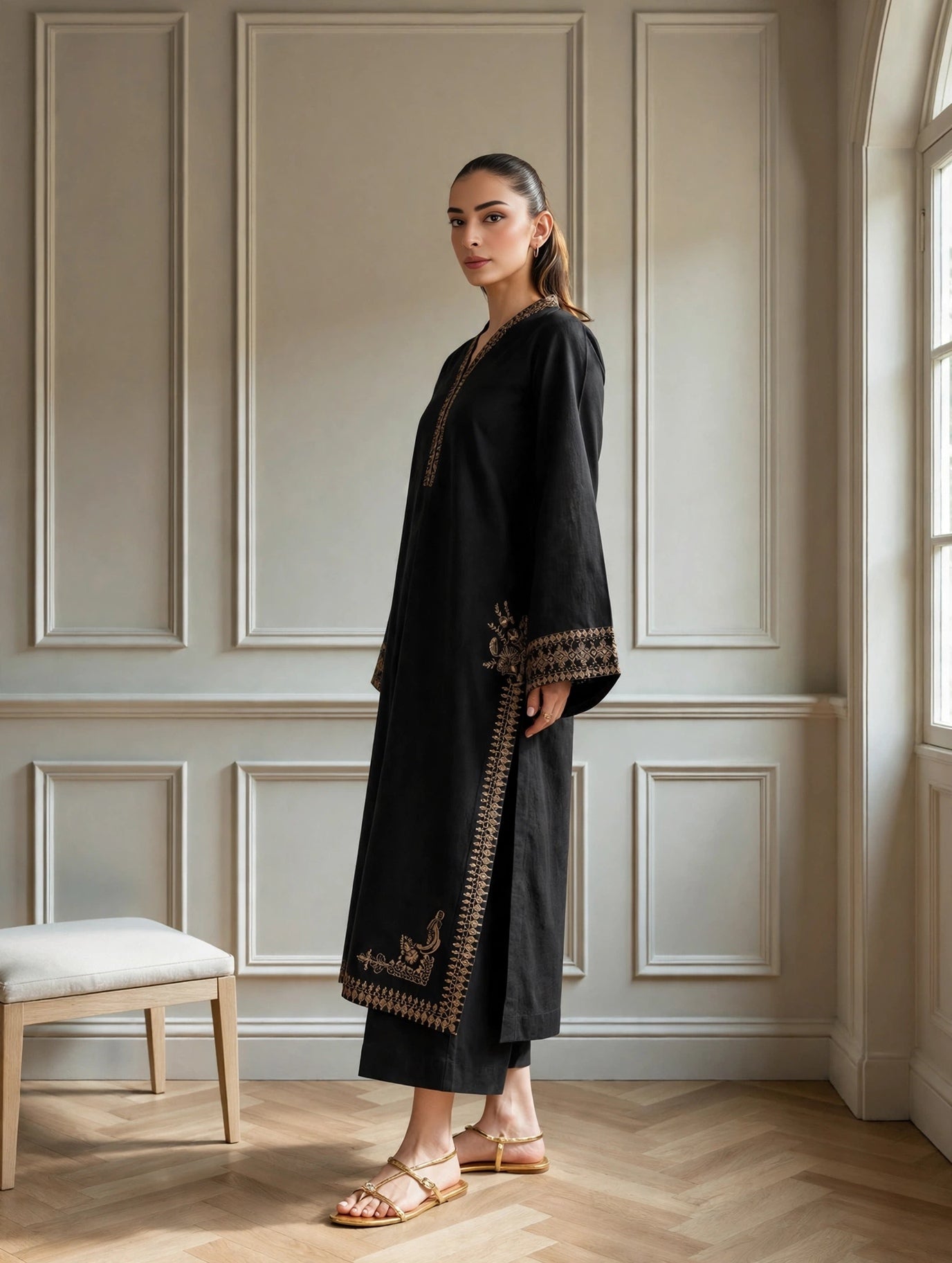 Zarfishan Black Suit | Embroidered Lawn 3 Piece Festive Wear