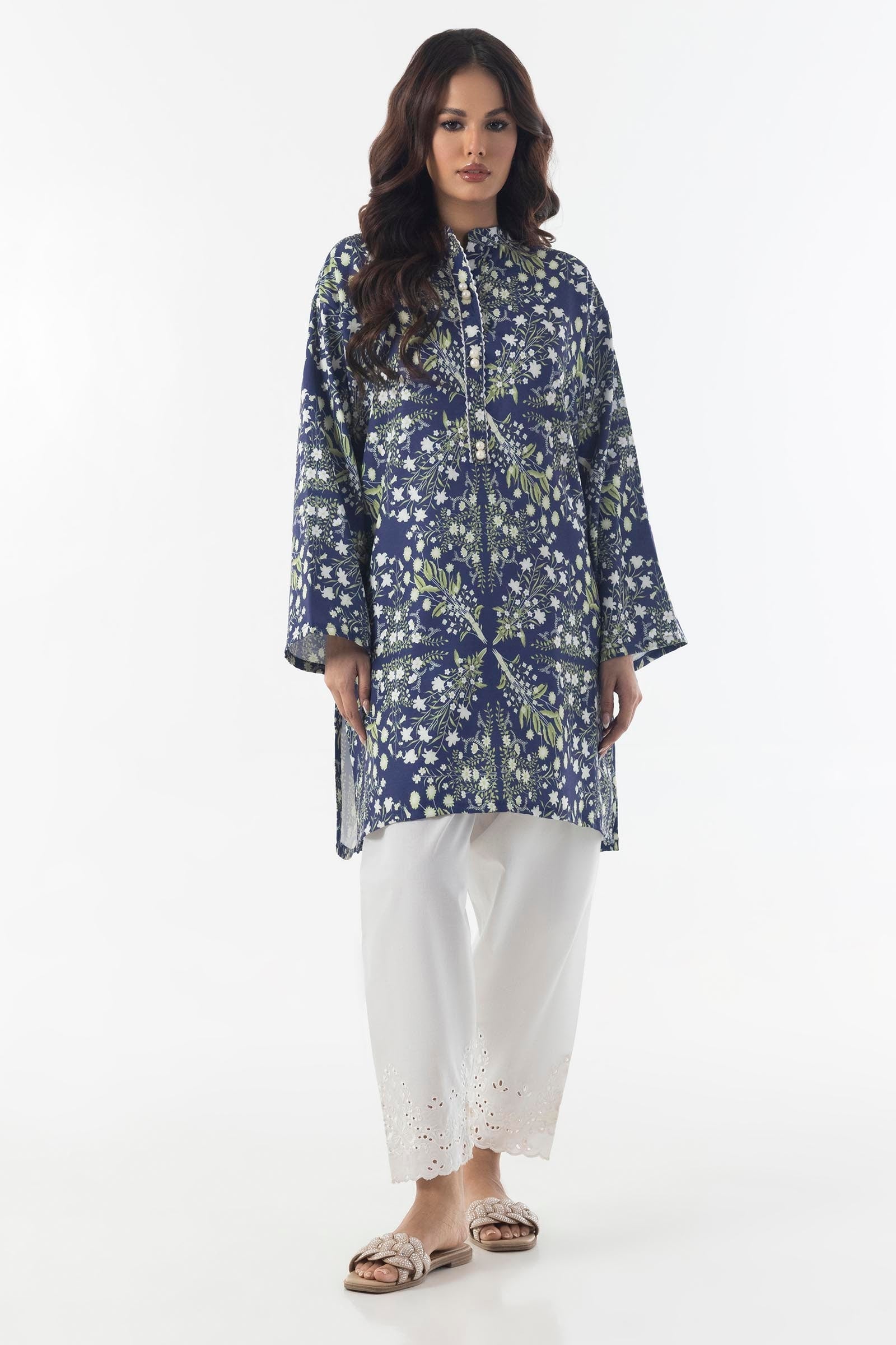 Stitched Boxy Printed Shirt