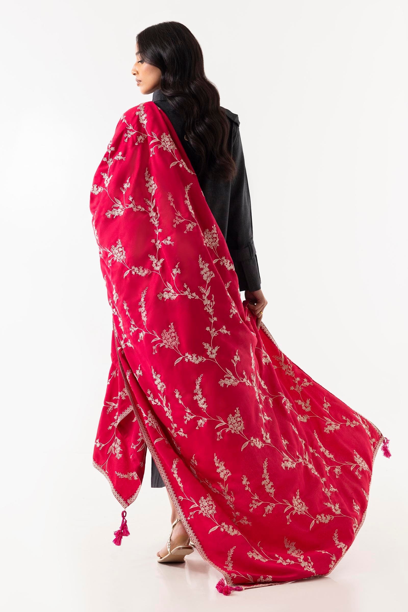 Stitched Charcoal Printed Shirt + Culotte