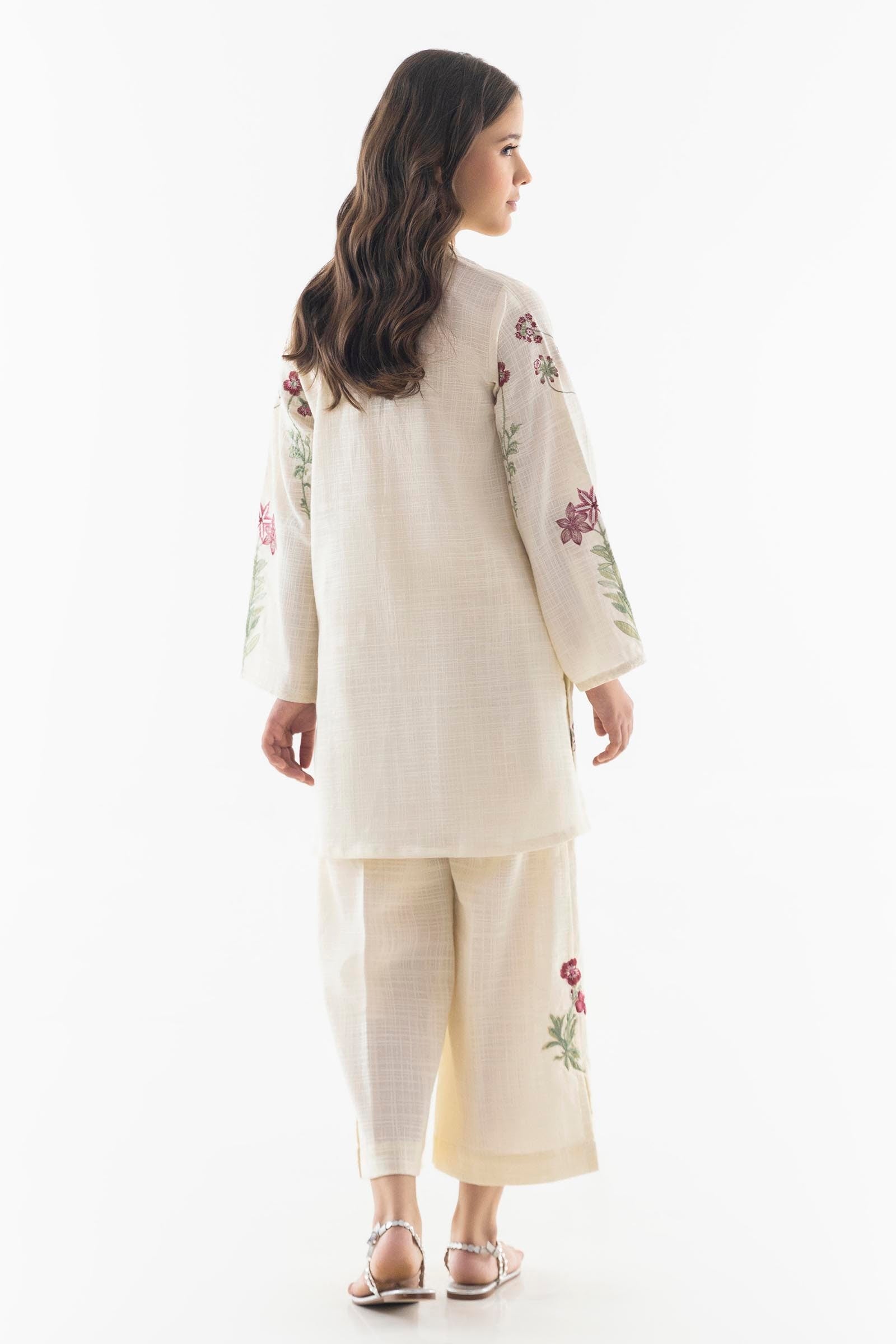 Pleated Oia Blue Set With Capri Pants