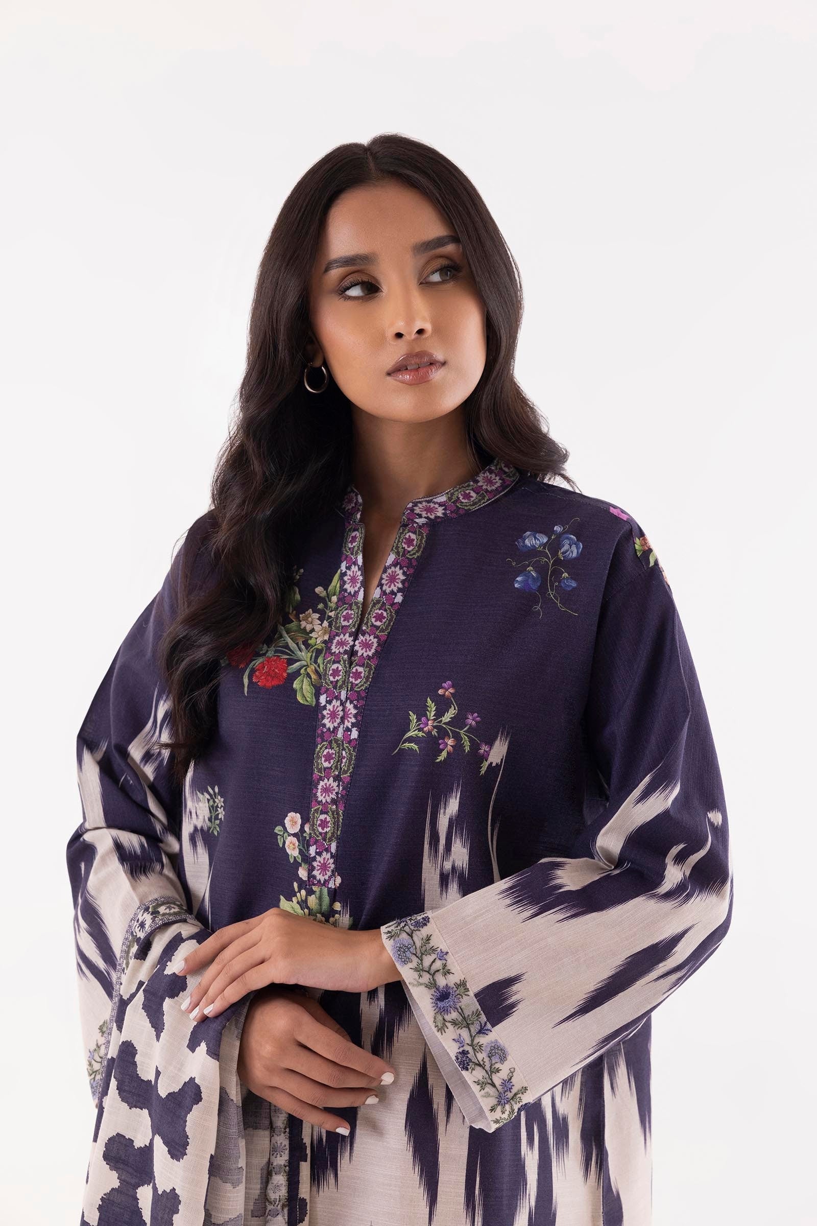 Stitched Multi Printed Shirt + Dupatta