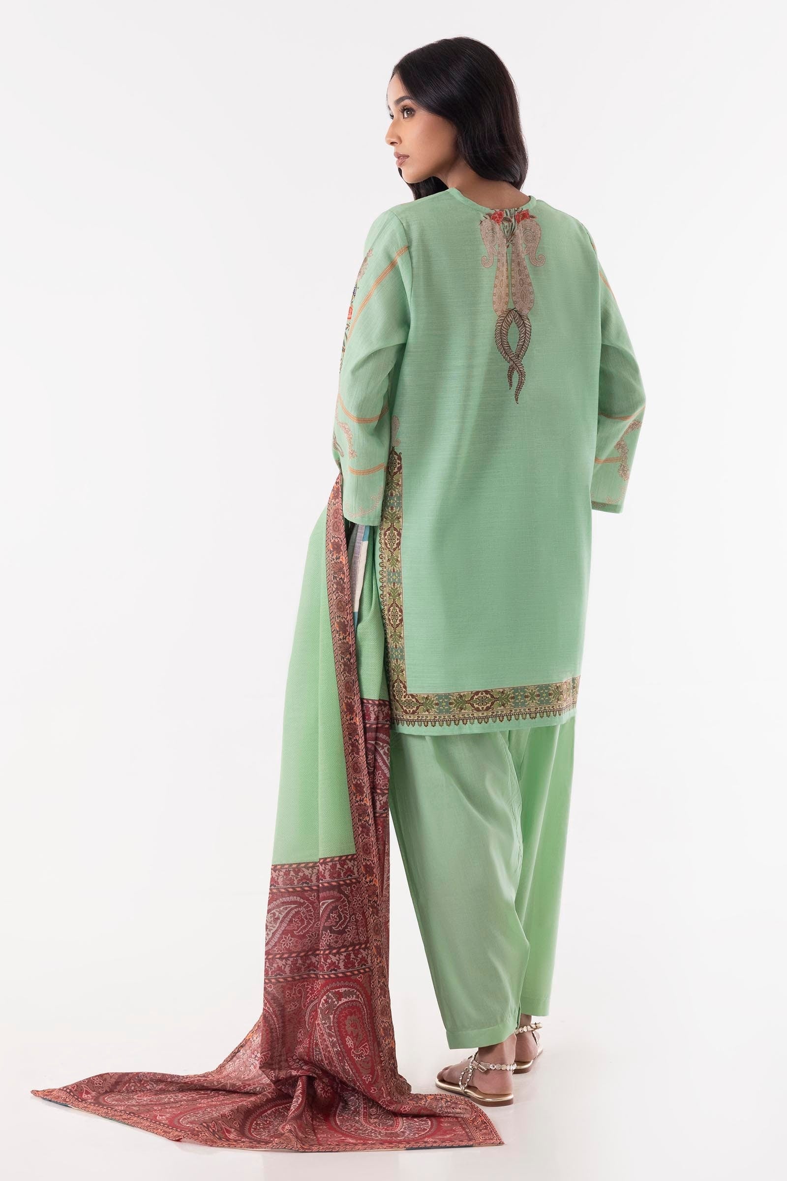 Stitched Multi Printed Shirt + Shalwar + Dupatta