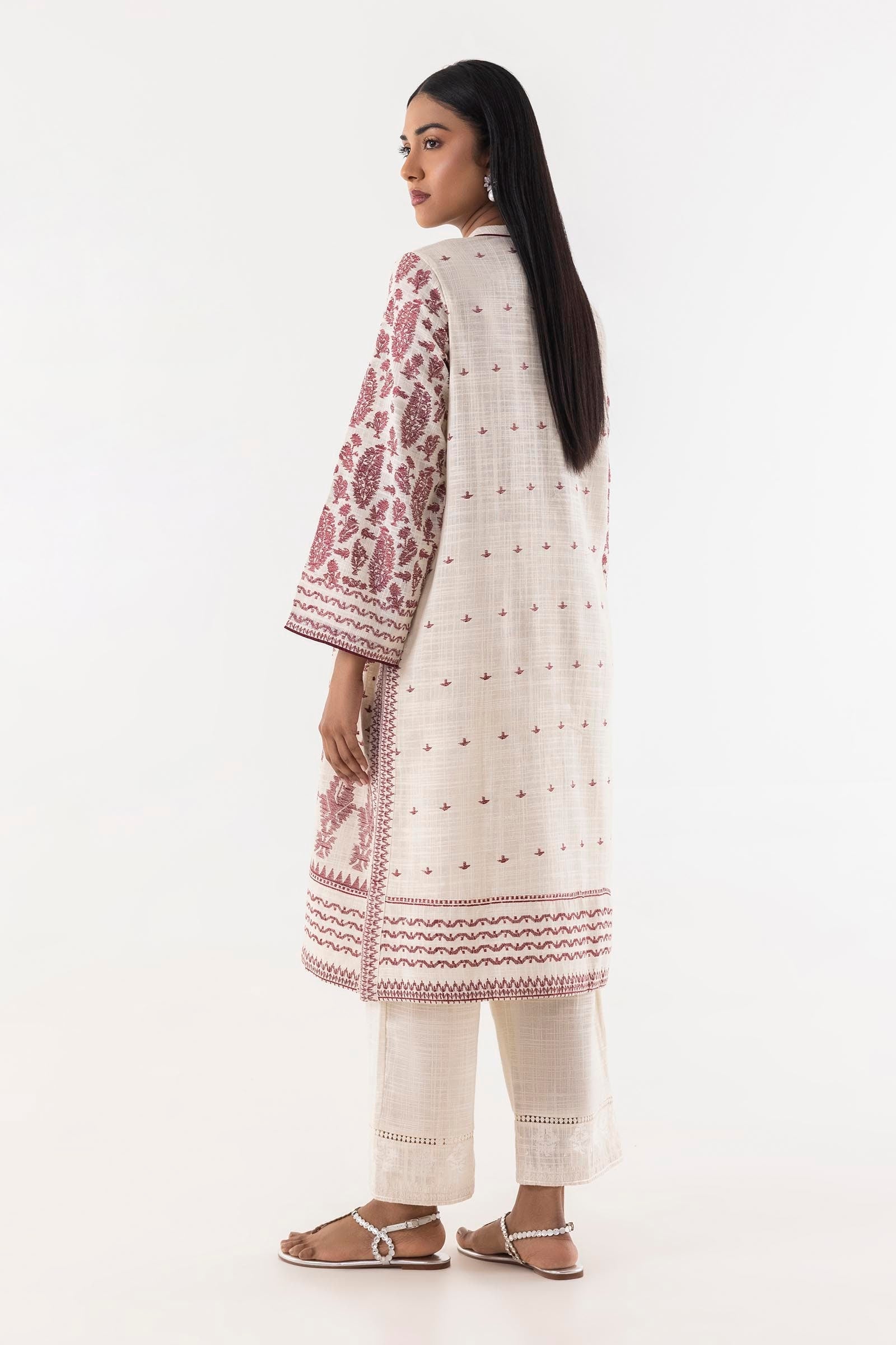 Stitched Basic Slub Embroidered Shirt