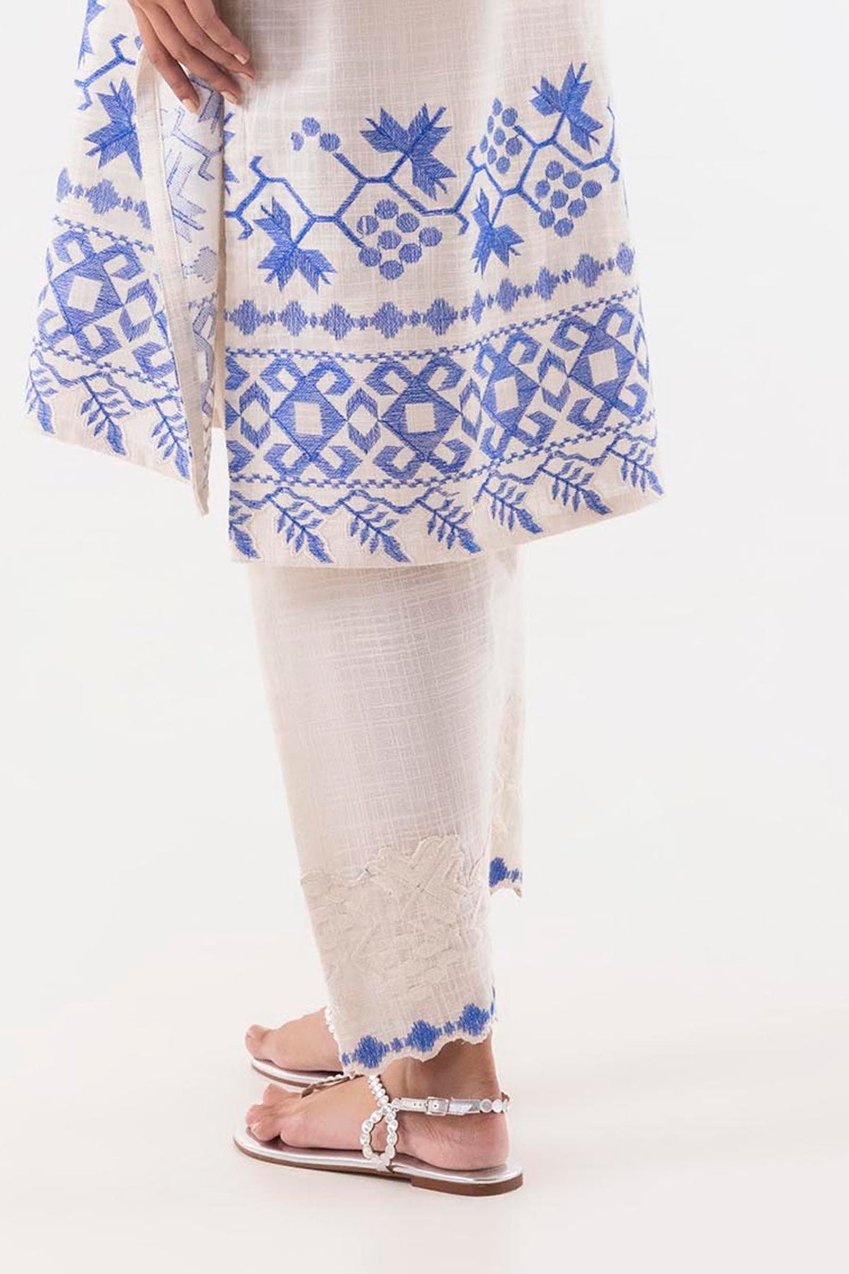 Stitched Embroidered Skinny Shalwar