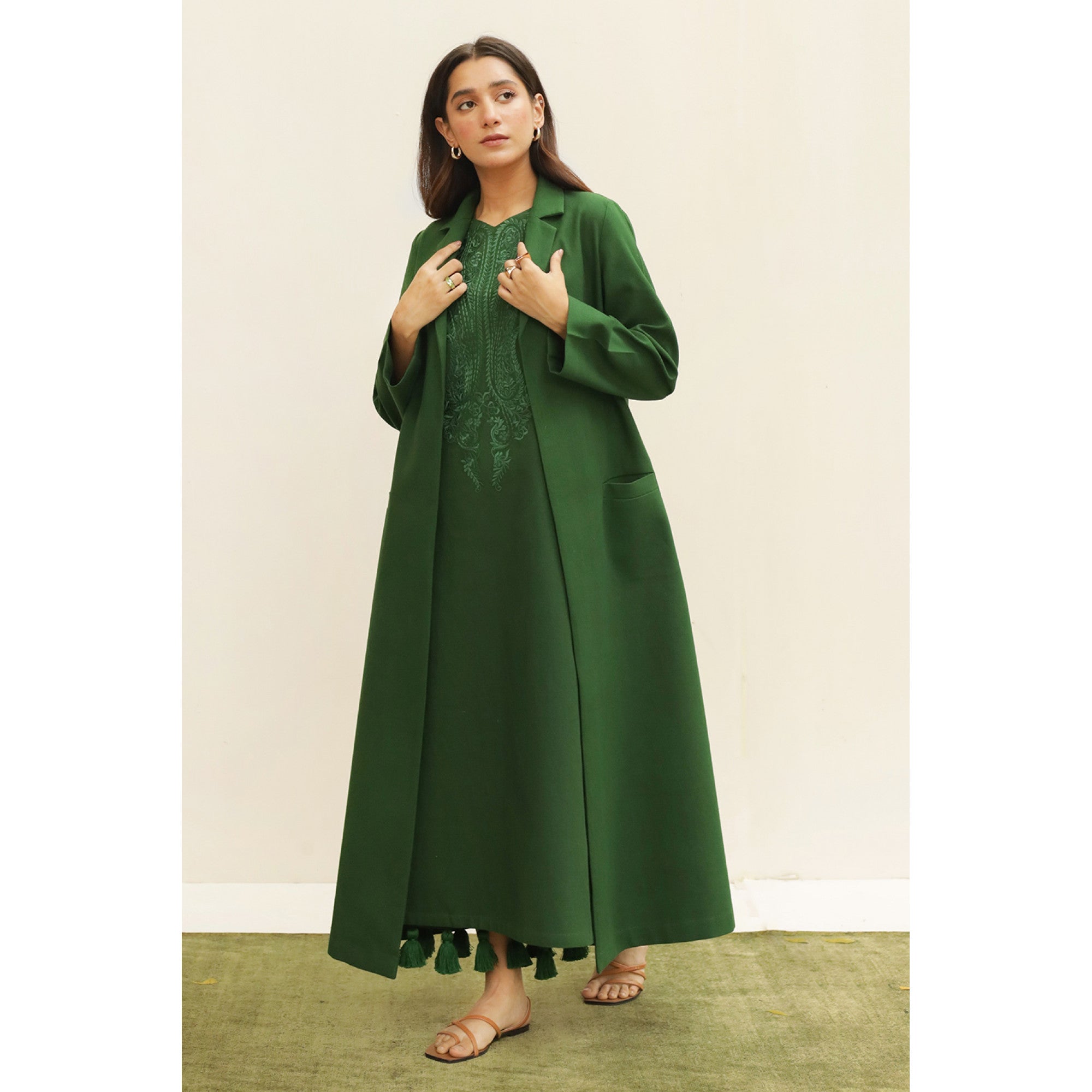 Bottle Green Outfit.