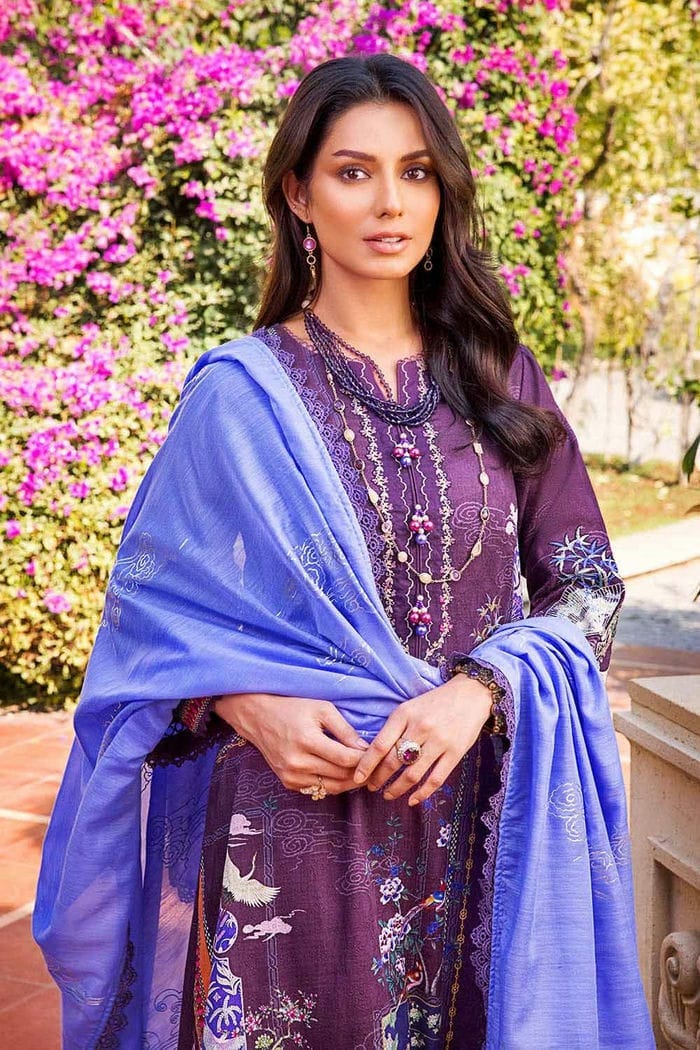3 Piece Lawn Jacquard Unstitched Suit With Foil Printed Paper Cotton Dupatta