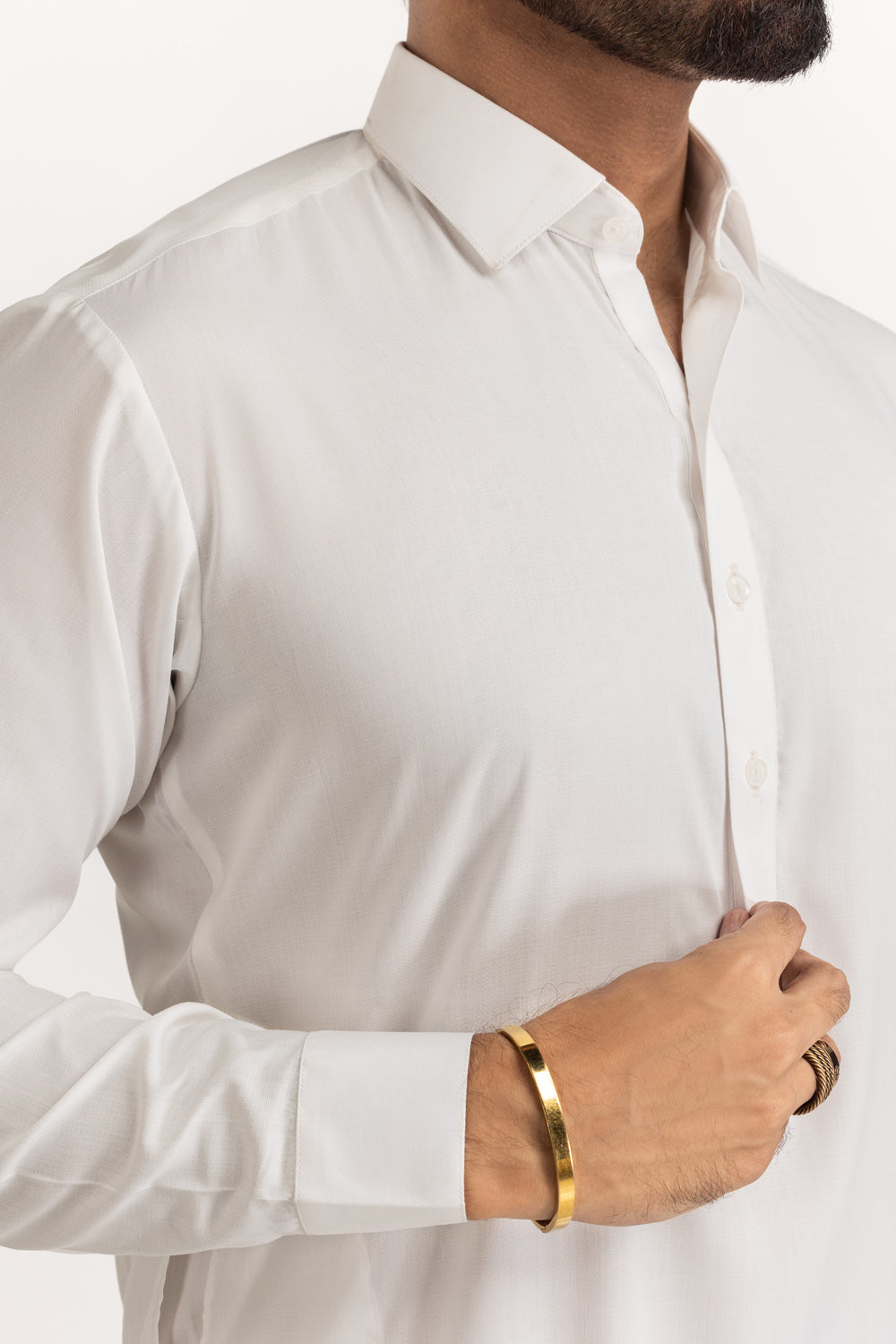 Gini Gold Unstitched Fabric Blended