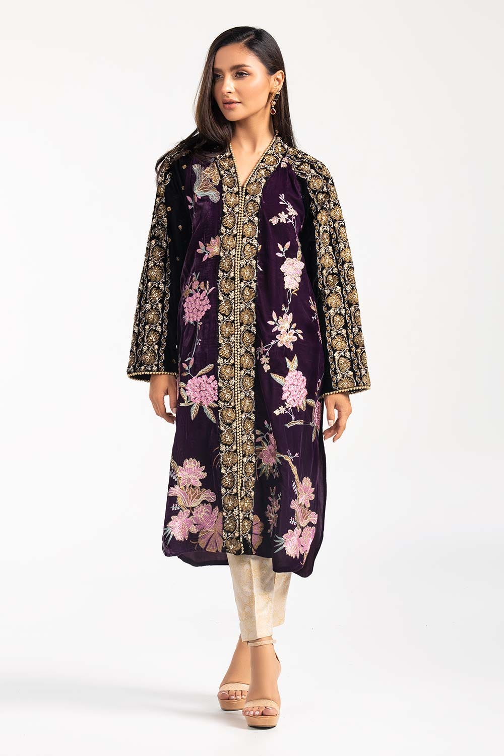 Velvet Embroidered Shirt