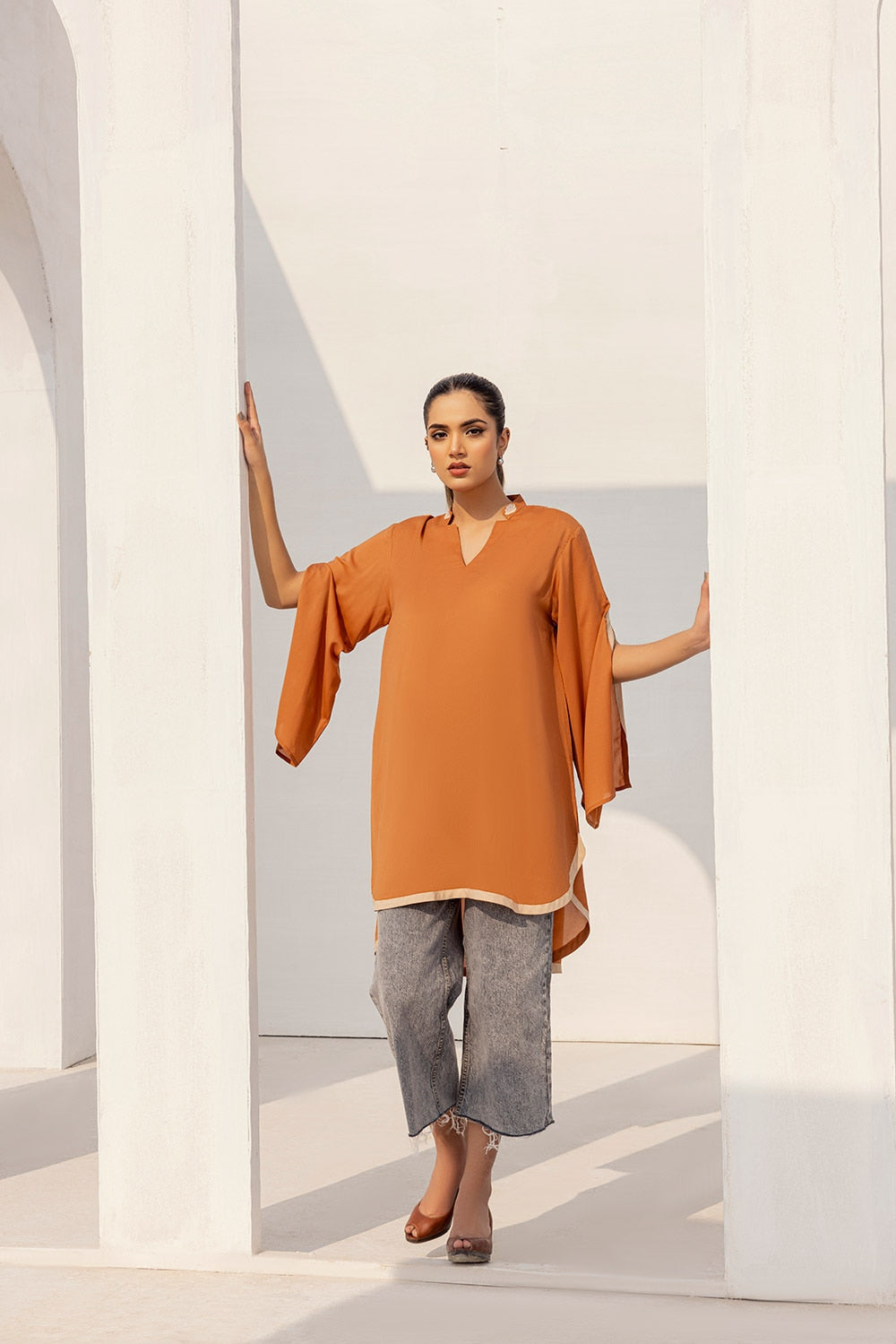 Dyed Georgette Embelished Top