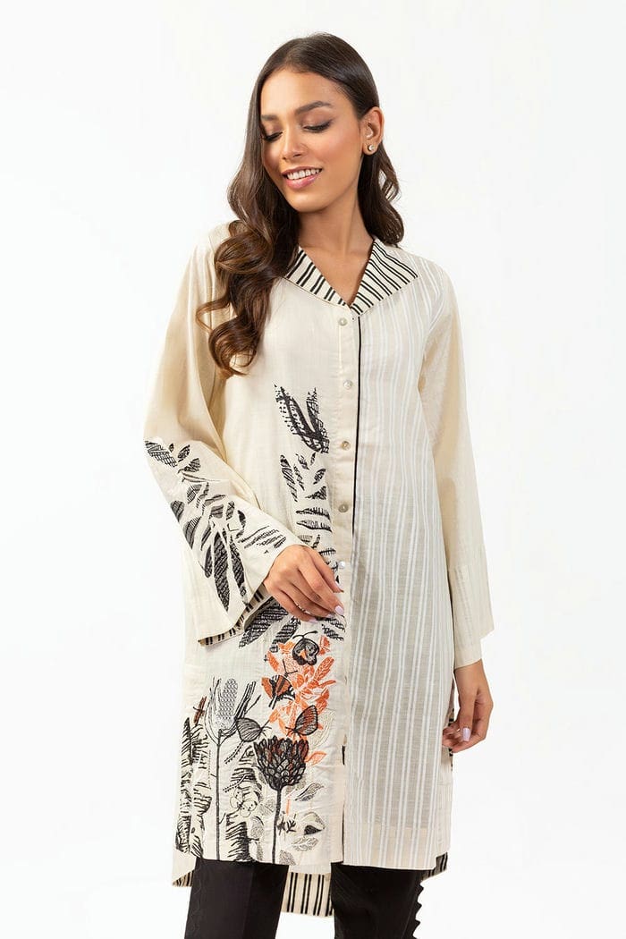 Embroidered Slub Shirt