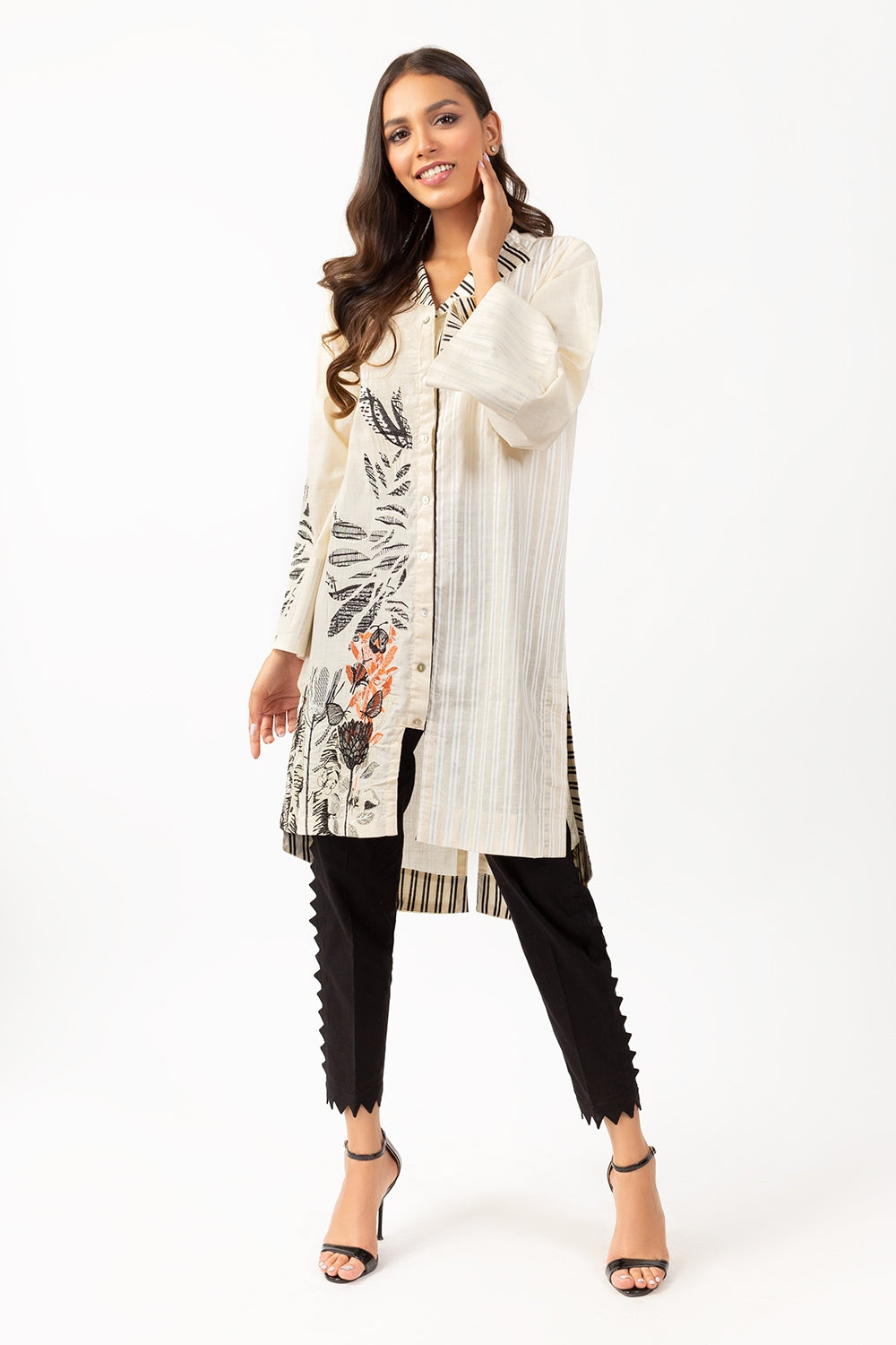 Embroidered Slub Shirt