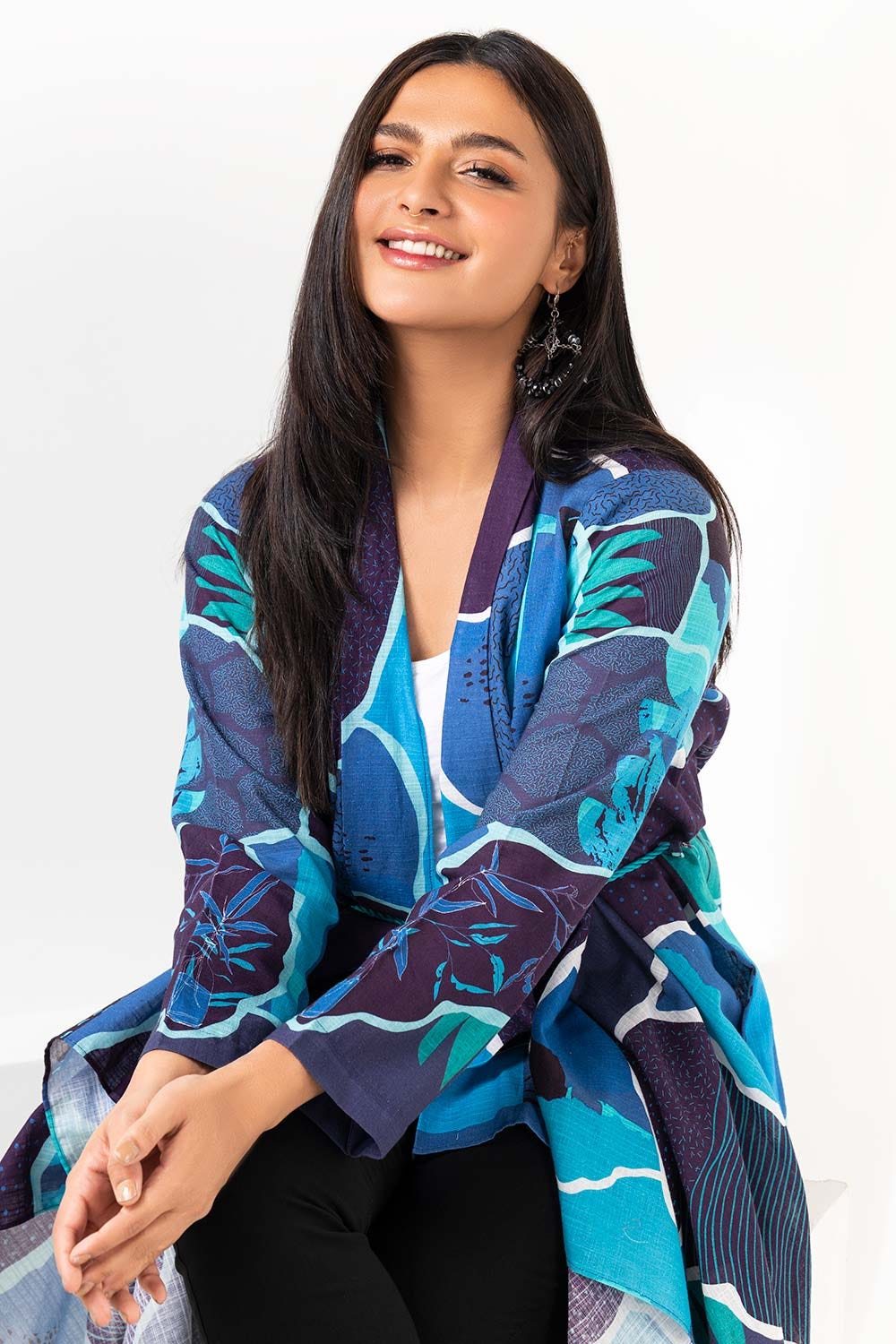 Printed Khaddar Jacket