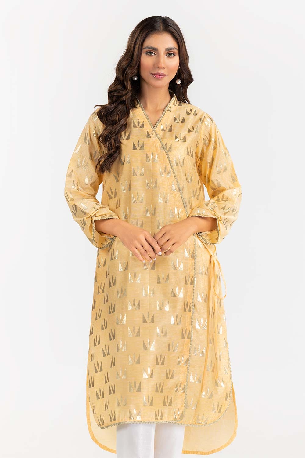 Foil Print Slub Shirt